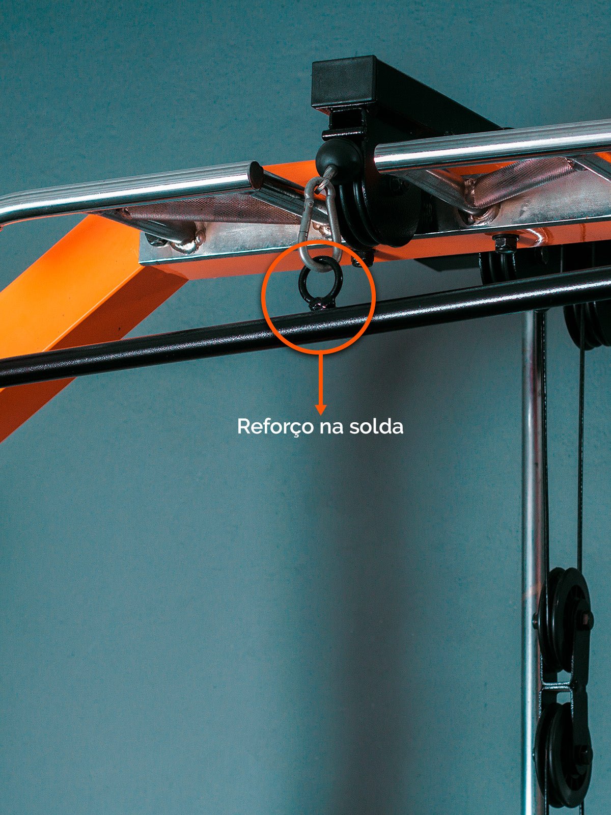 Puxador Barra Pulley 97cm Fixo Com Pegada Emborrachada - MegaGym