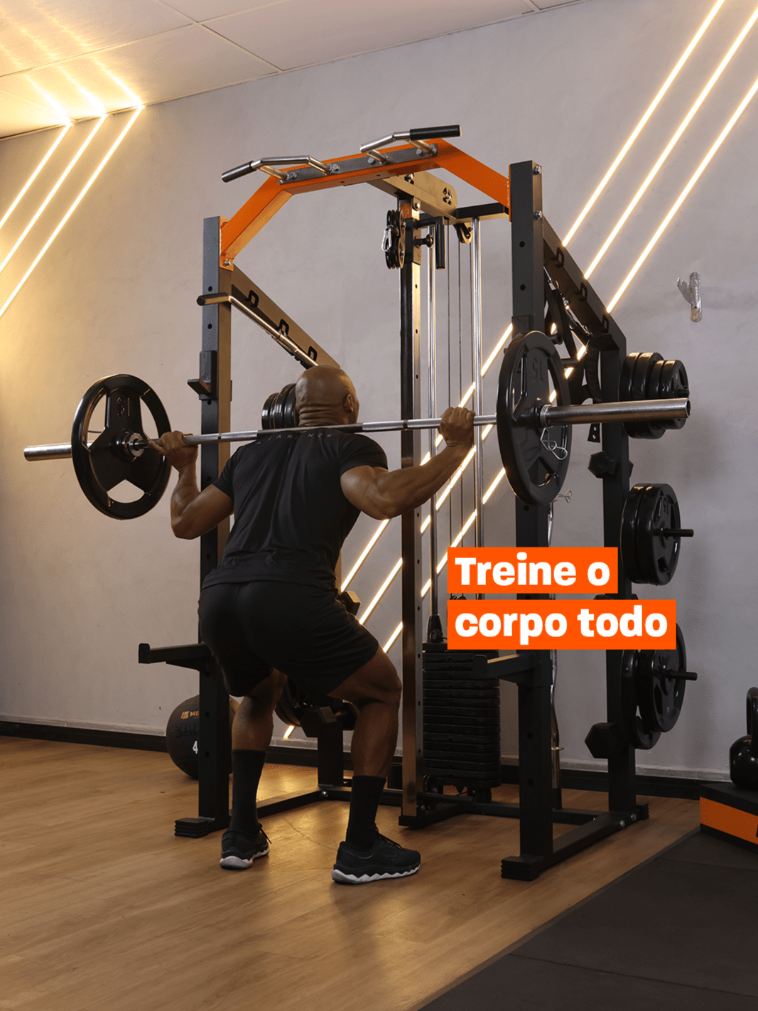 Kit 5 Estação De Musculação Mega Rack Full Com Polia Móvel Flutuante - MegaGym