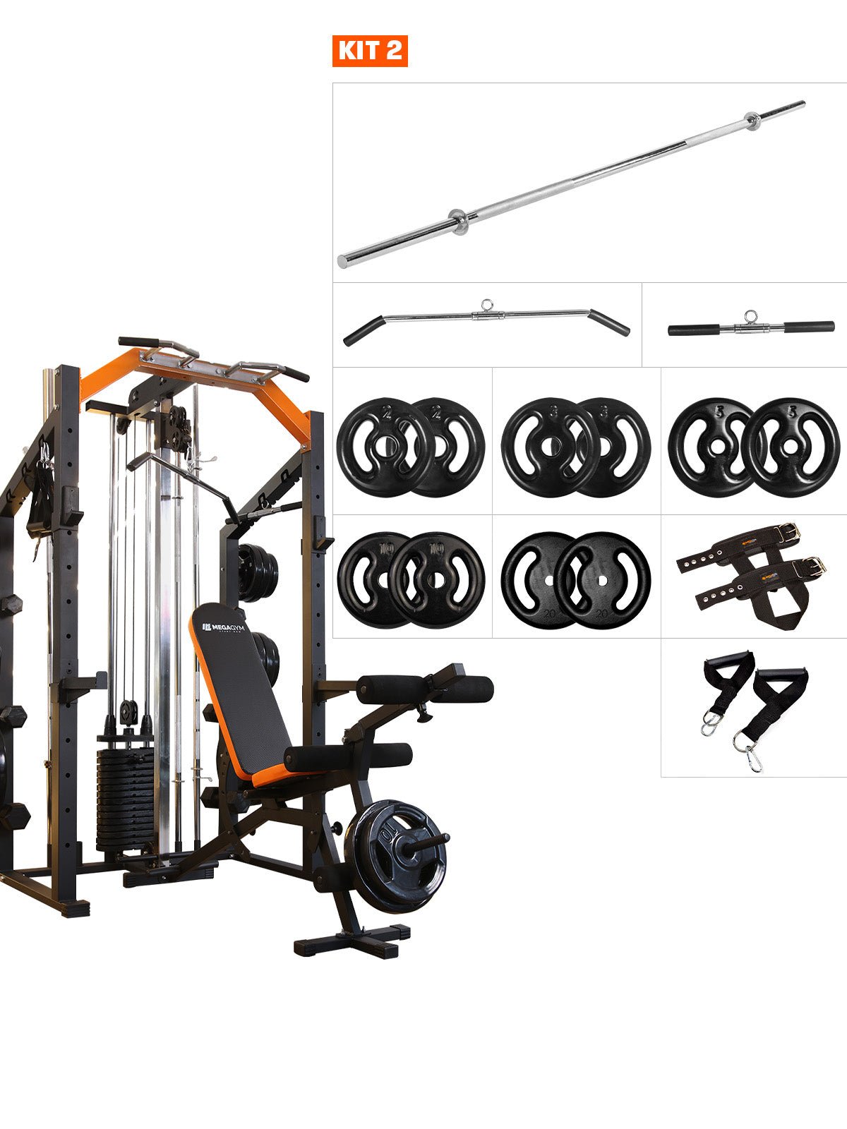 Estação De Musculação Mega Rack Full Com Polia Móvel Flutuante - MegaGym