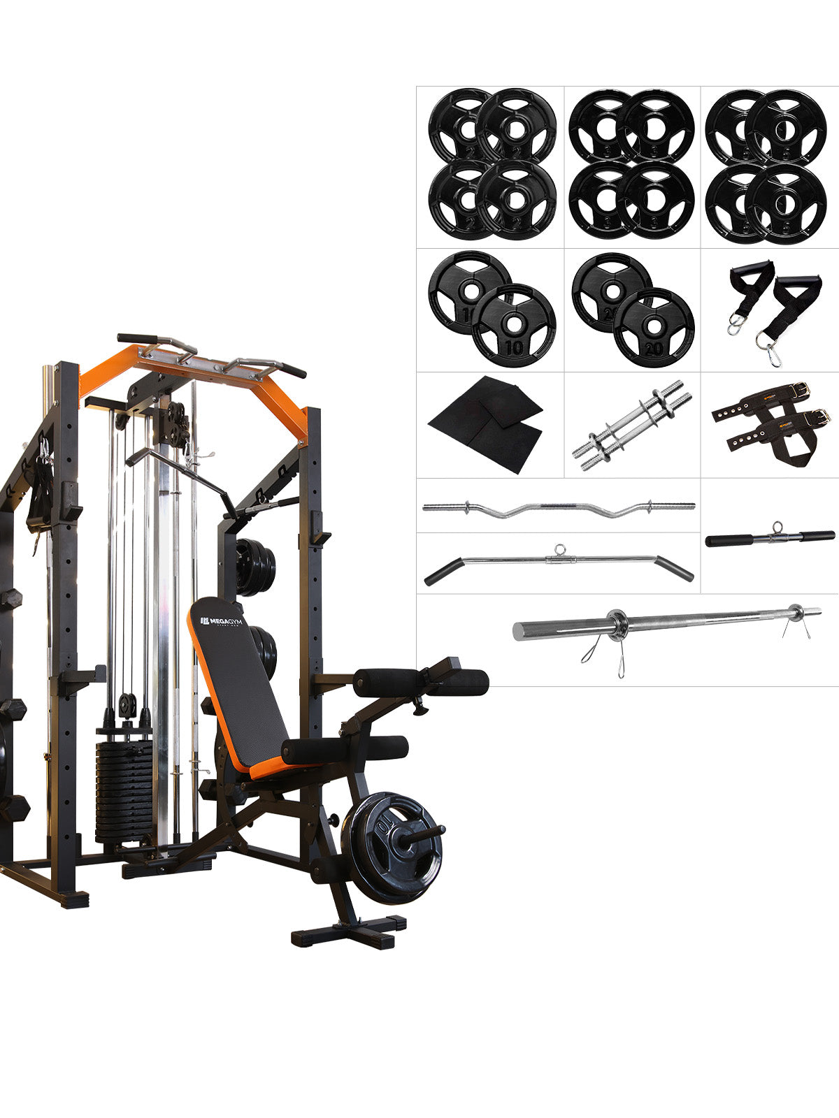 Kit 3 Estação De Musculação Mega Rack Full Com Polia Móvel Flutuante