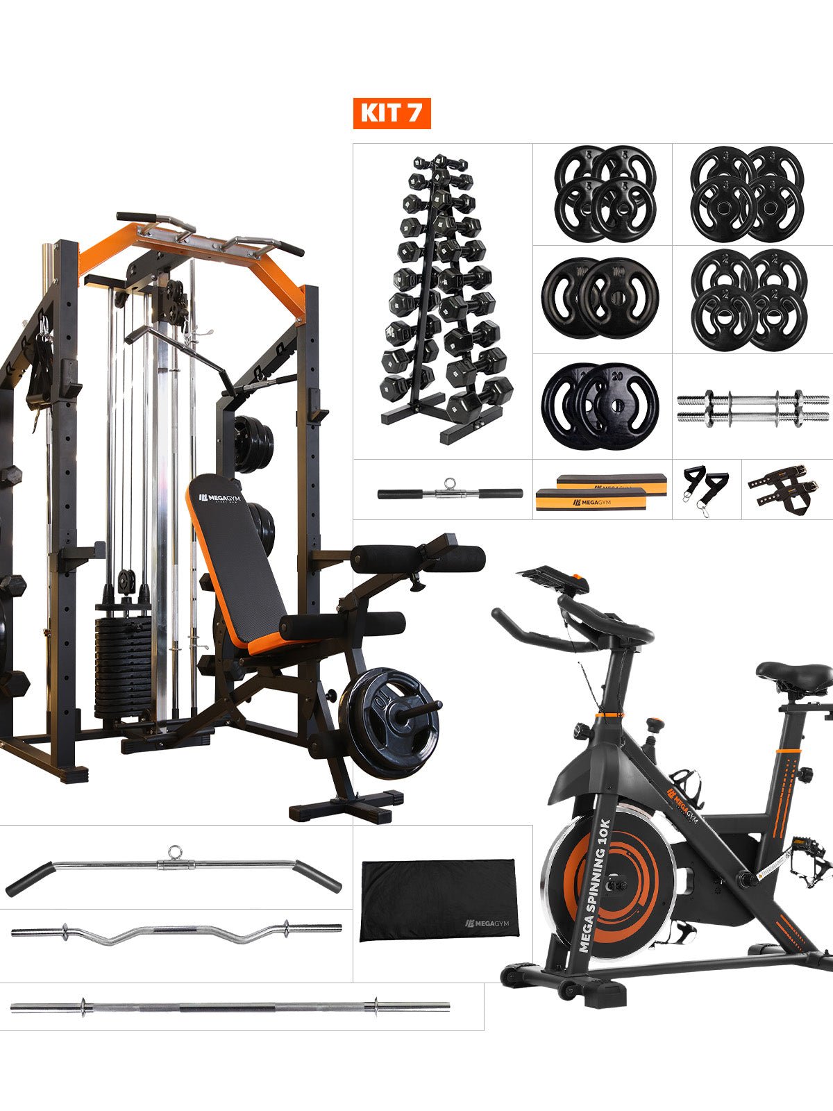 Estação De Musculação Mega Rack Full Com Polia Móvel Flutuante - MegaGym