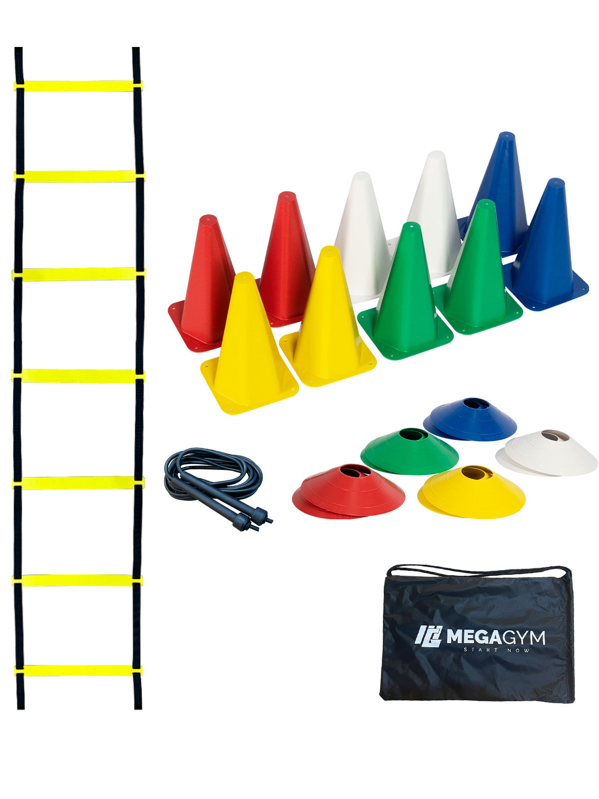 Kit Funcional Agilidade Cones + Chapéus + Escada Para Treino Completo