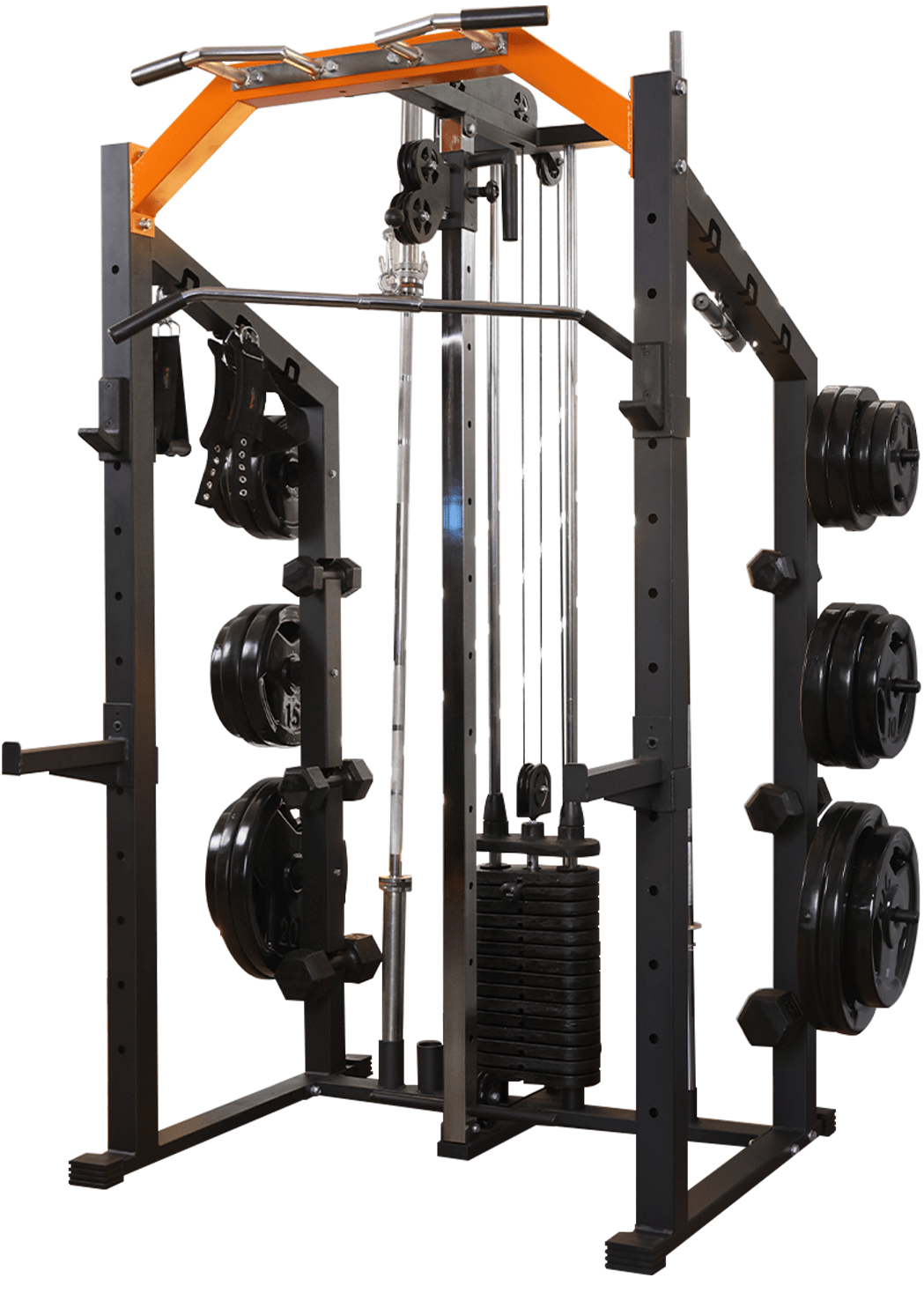 Kit 7 Estação De Musculação Mega Rack Full Com Polia Móvel Flutuante - MegaGym
