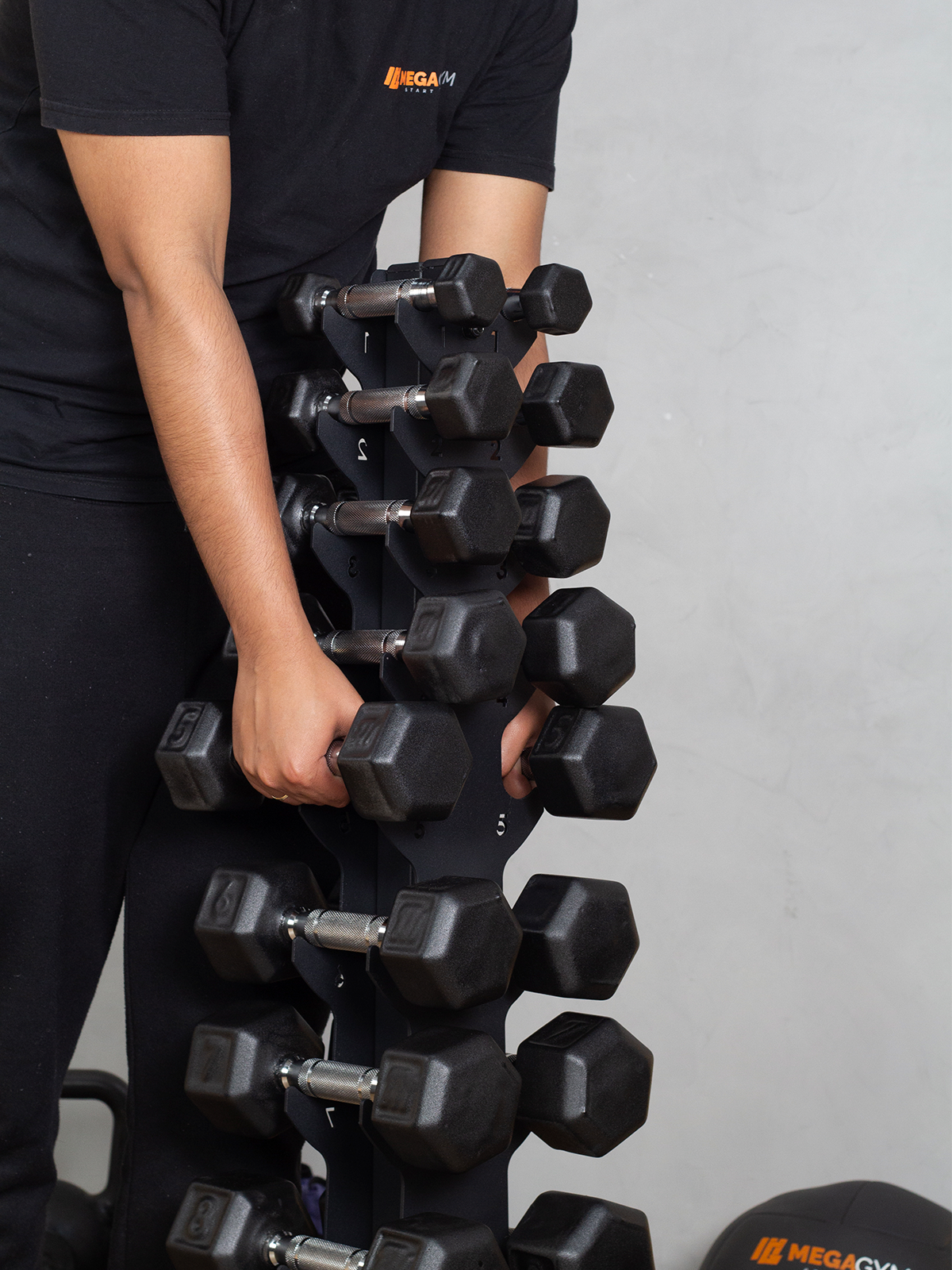 Kit 20 Halteres (10 Pares de 1 a 10 kg) | Dumbbells Texturizados com Pegada Cromada