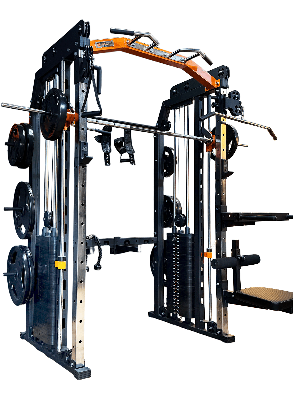 Kit 2 Multi Crossover Smith Com Rack Integrado + Barra Guiada - MegaGym