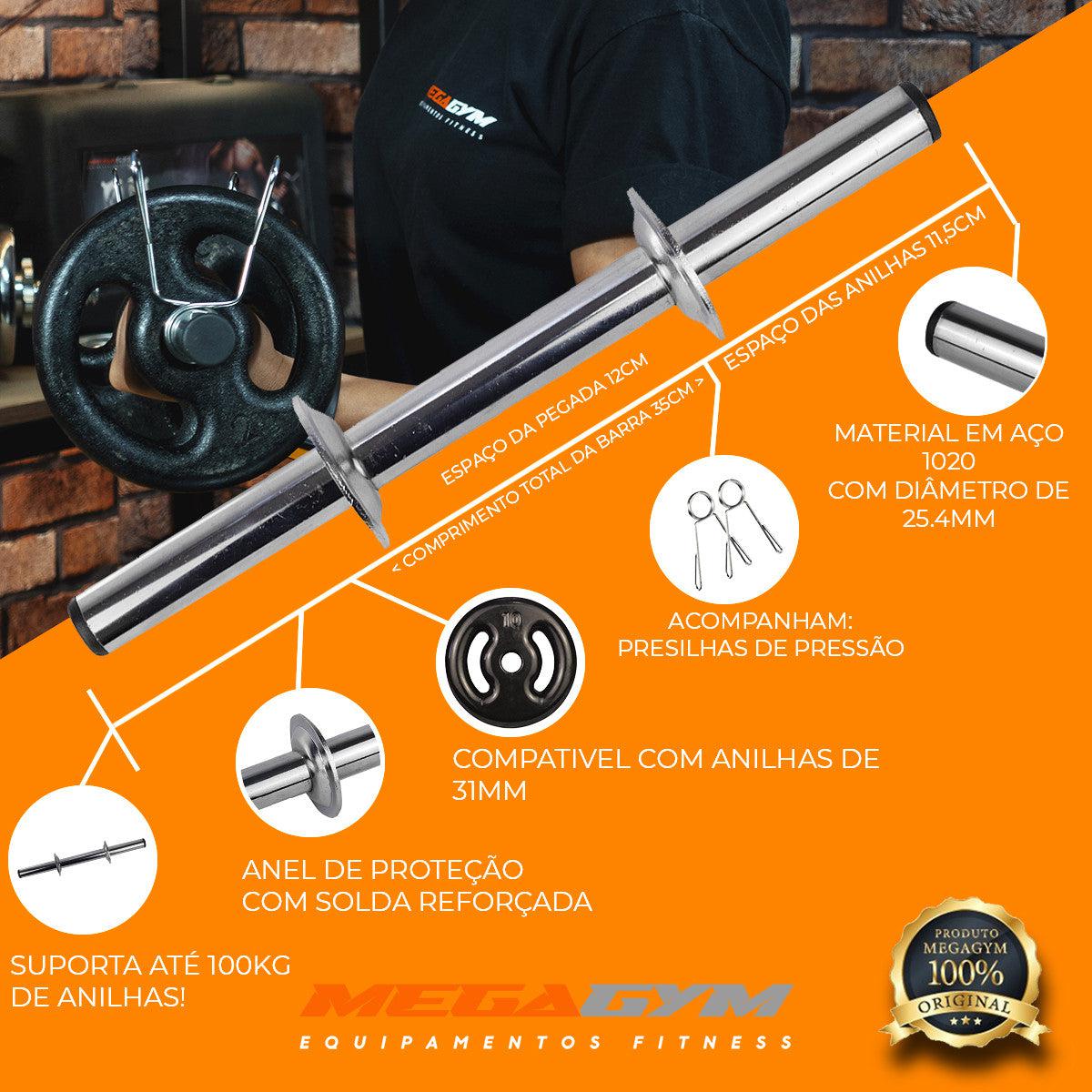 Halter Barra Oca 40CM 25,40mm - MegaGym