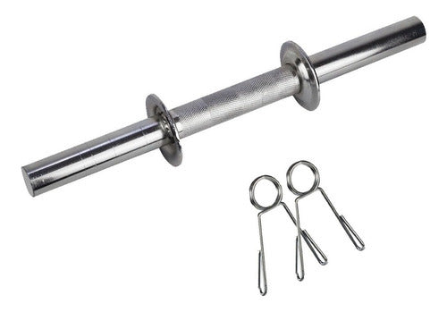 Halter Barra 35cm 28,57mm Maciça Com Presilhas Cromada