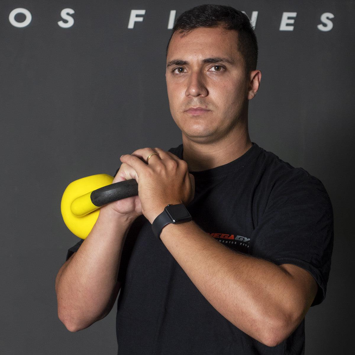 Kettlebell Emborrachado Com Alça Pintada - MegaGym