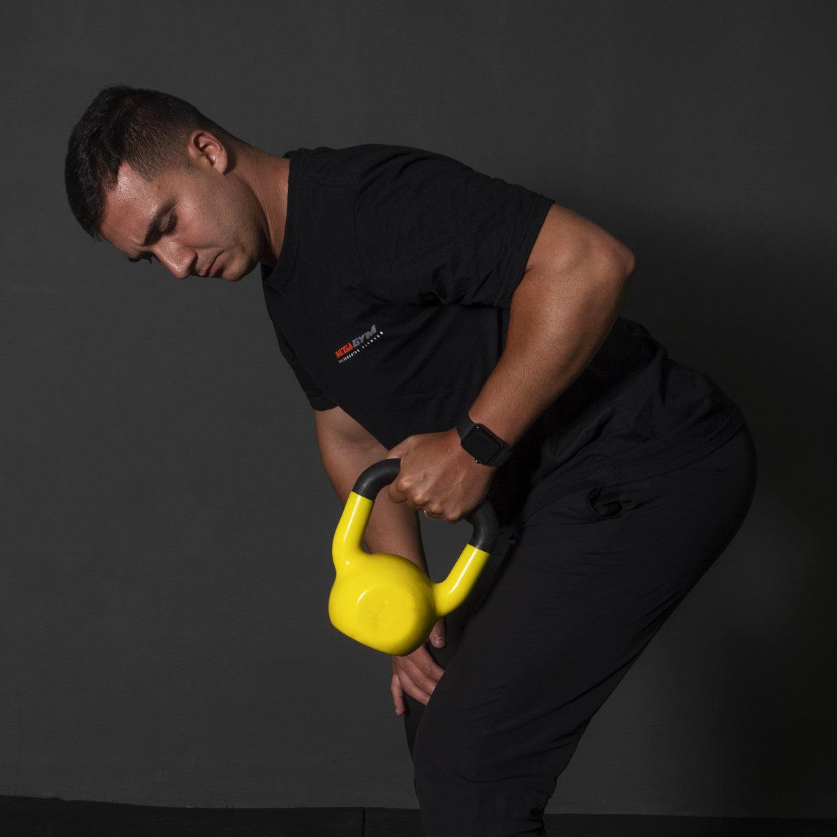 Kettlebell Emborrachado Com Alça Pintada - MegaGym