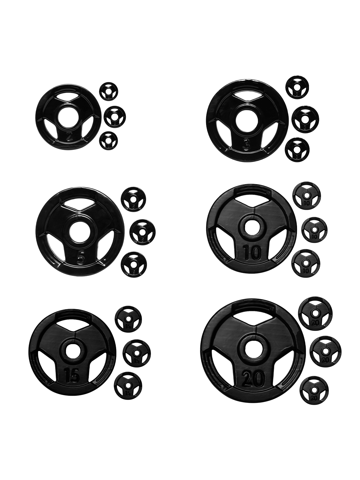 KIT 220Kg de Anilhas 4x2kg 4x3kg 4x5kg 4x10kg 4x15kg 4x20kg