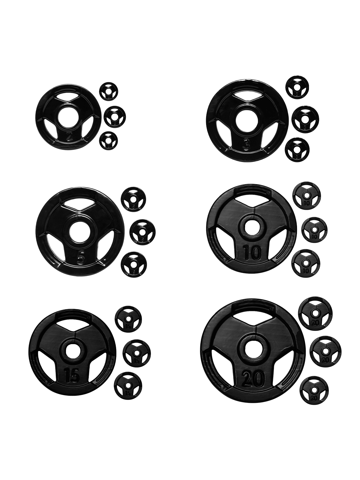 KIT 220Kg de Anilhas 4x2kg 4x3kg 4x5kg 4x10kg 4x15kg 4x20kg - MegaGym