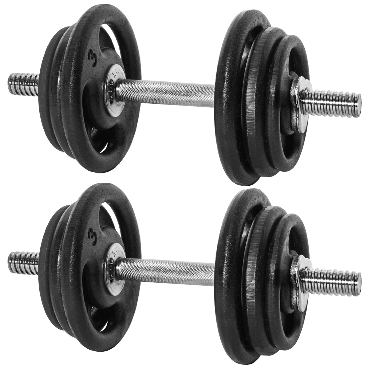 Kit Par Halteres De Academia Rosqueáveis E Anilhas - MegaGym