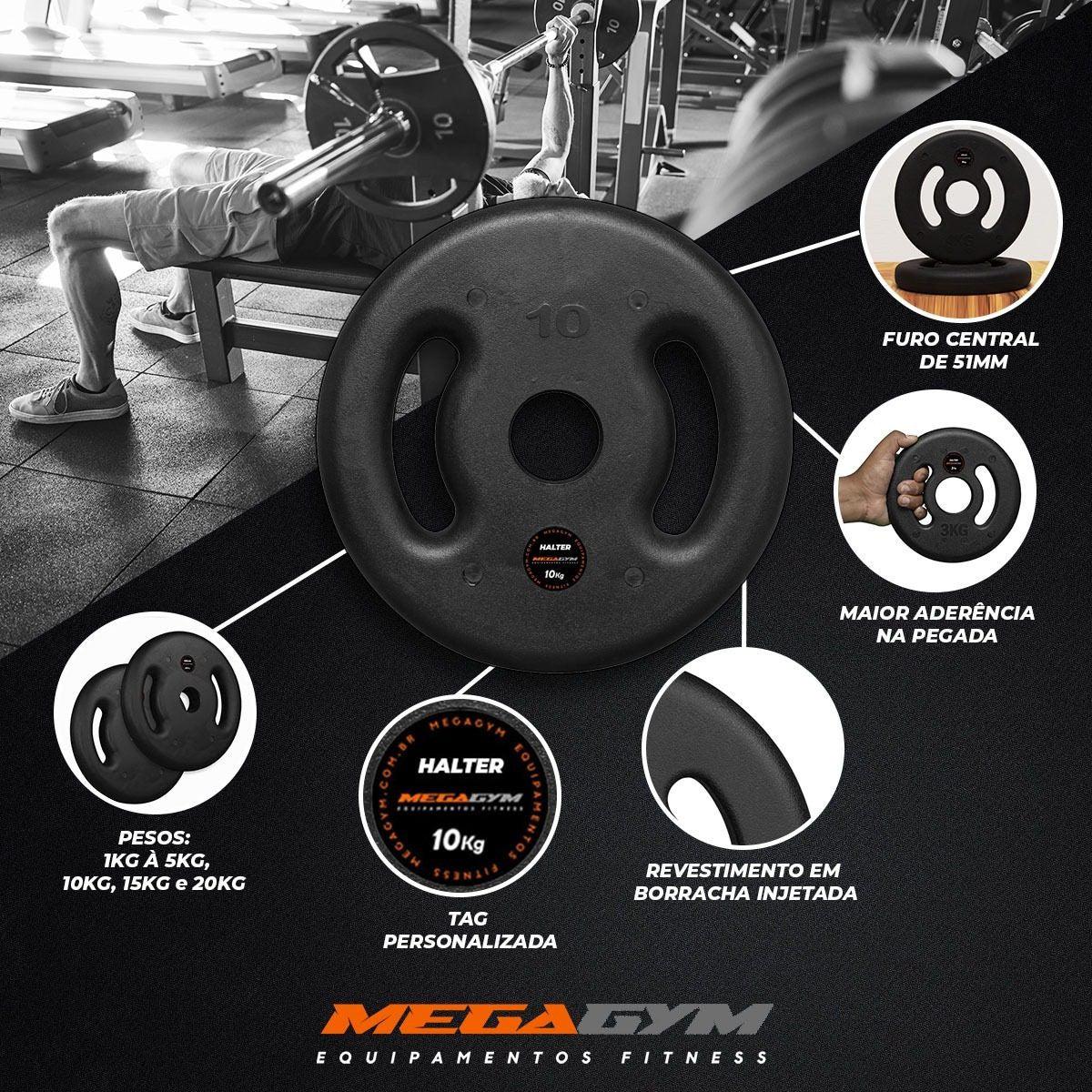 Kit 118kg deAnilhas Injetadas Olímpicas-MEGAGYM