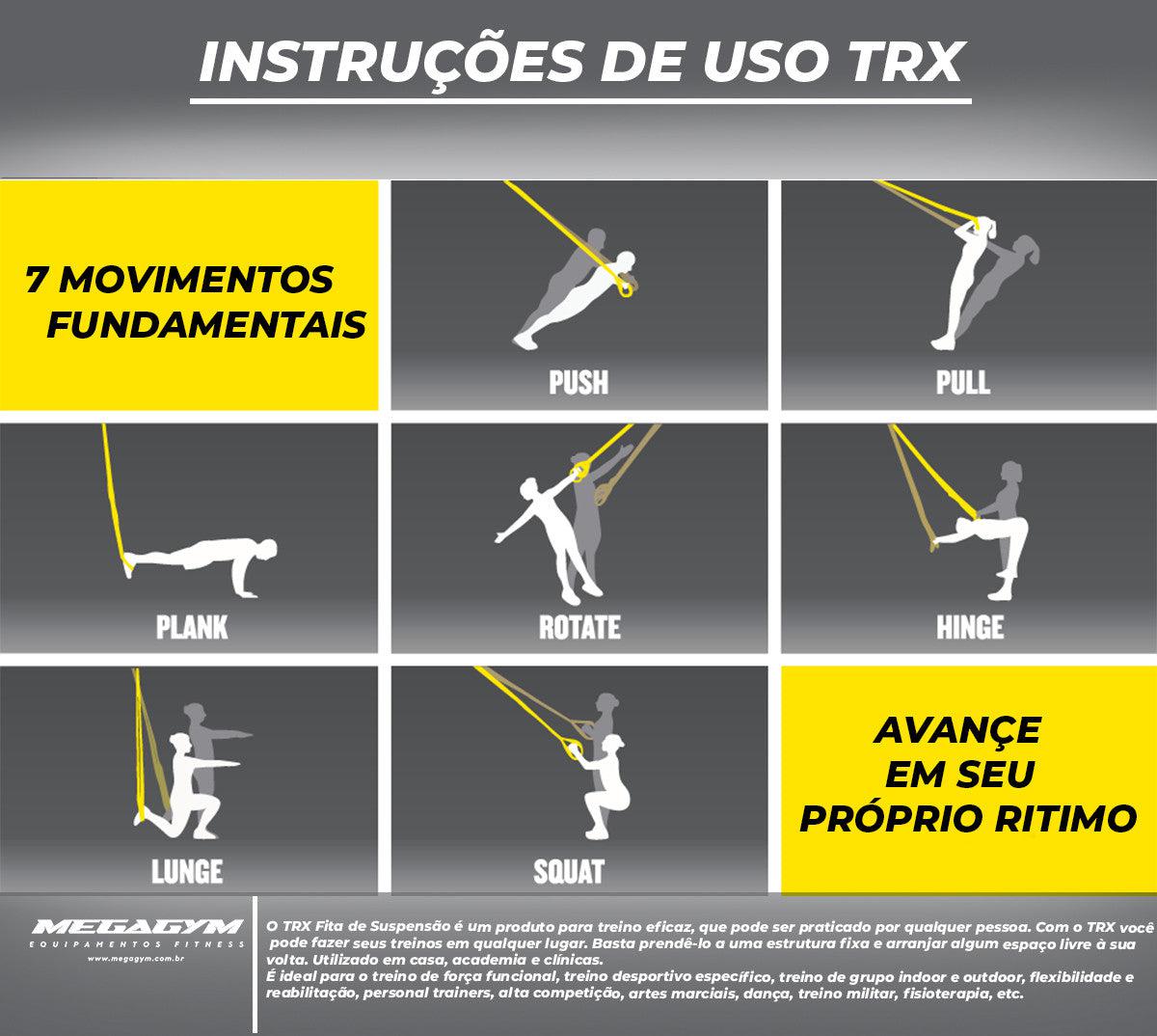 Kit Fita de Suspensão TRX Com Suporte de Teto - MegaGym