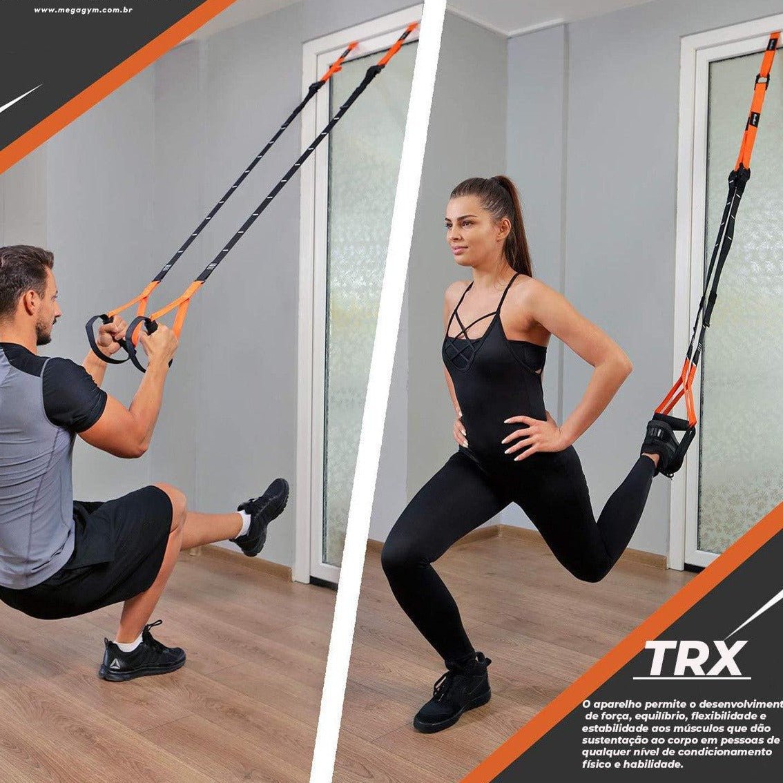 Kit Fita de Suspensão TRX Com Suporte de Teto - MegaGym
