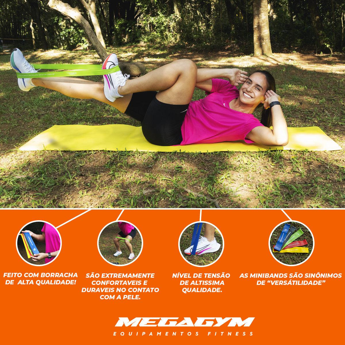 Kit Mini - band Elastico Academia 5 Fitas 5 Intensidades - MegaGym