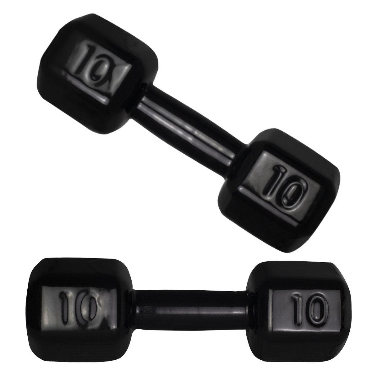 Kit Musculação Com Par Halteres Sextavados Emborrachados 1-10kg-MEGAGYM