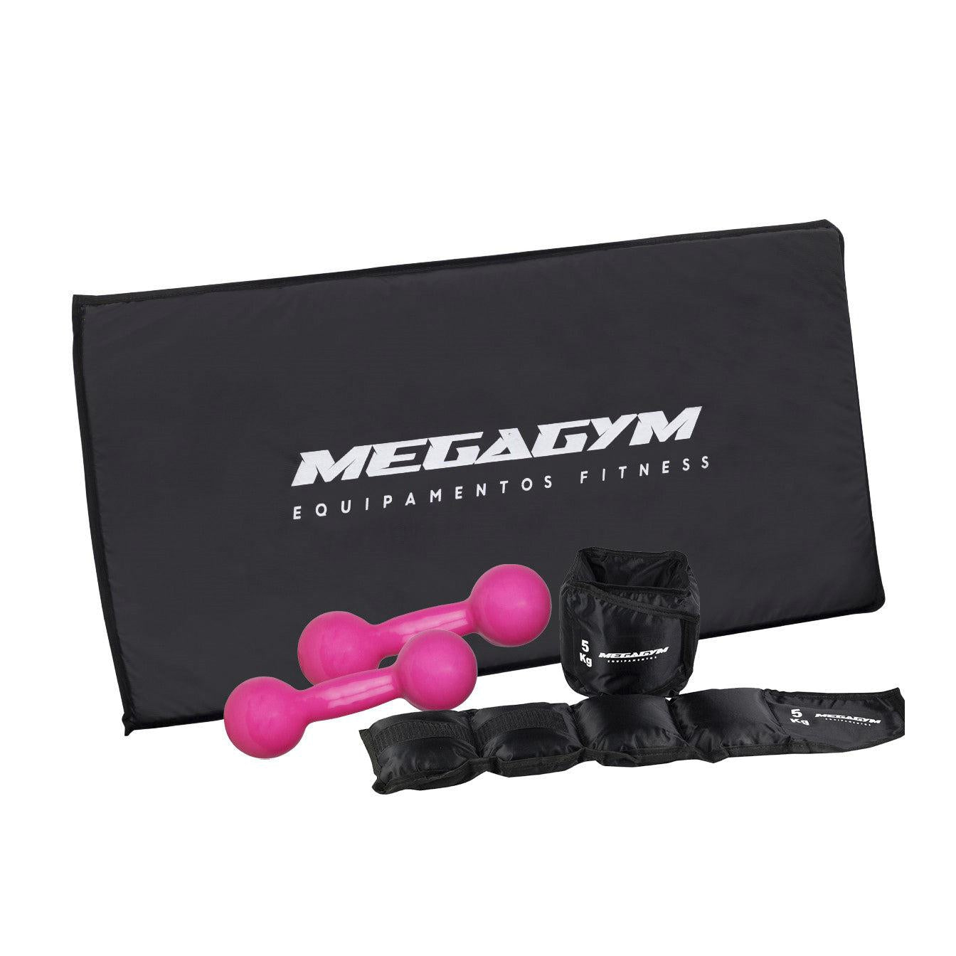 Kit Treino Funcional Com Pares de Caneleiras 5kg + Colchonete 100cm-MEGAGYM