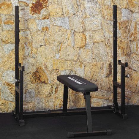 Kit Treino de Supino Com Rack Cavalete + Banco Reto-MEGAGYM