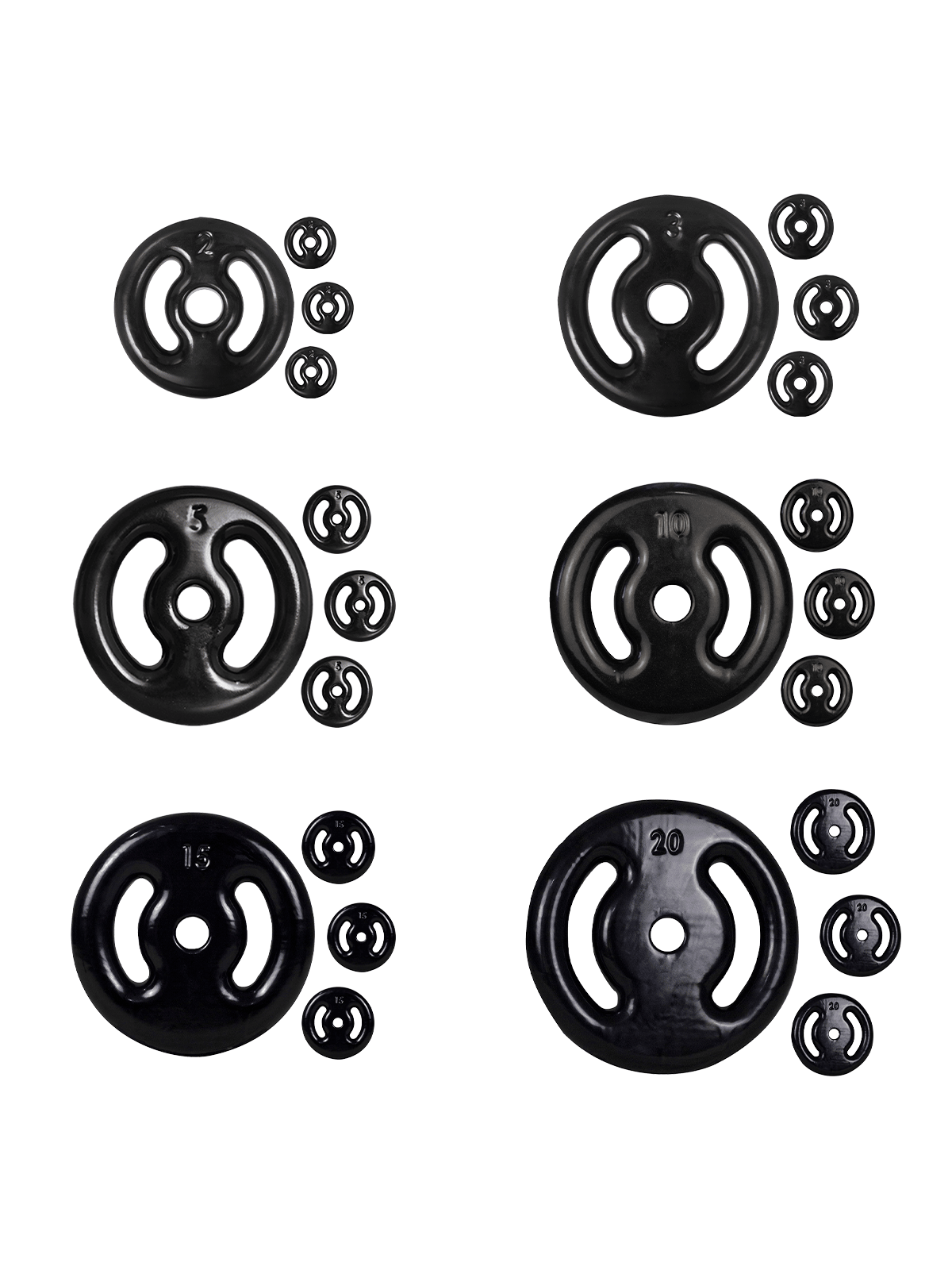 KIT 220Kg de Anilhas 4x2kg 4x3kg 4x5kg 4x10kg 4x15kg 4x20kg - MegaGym