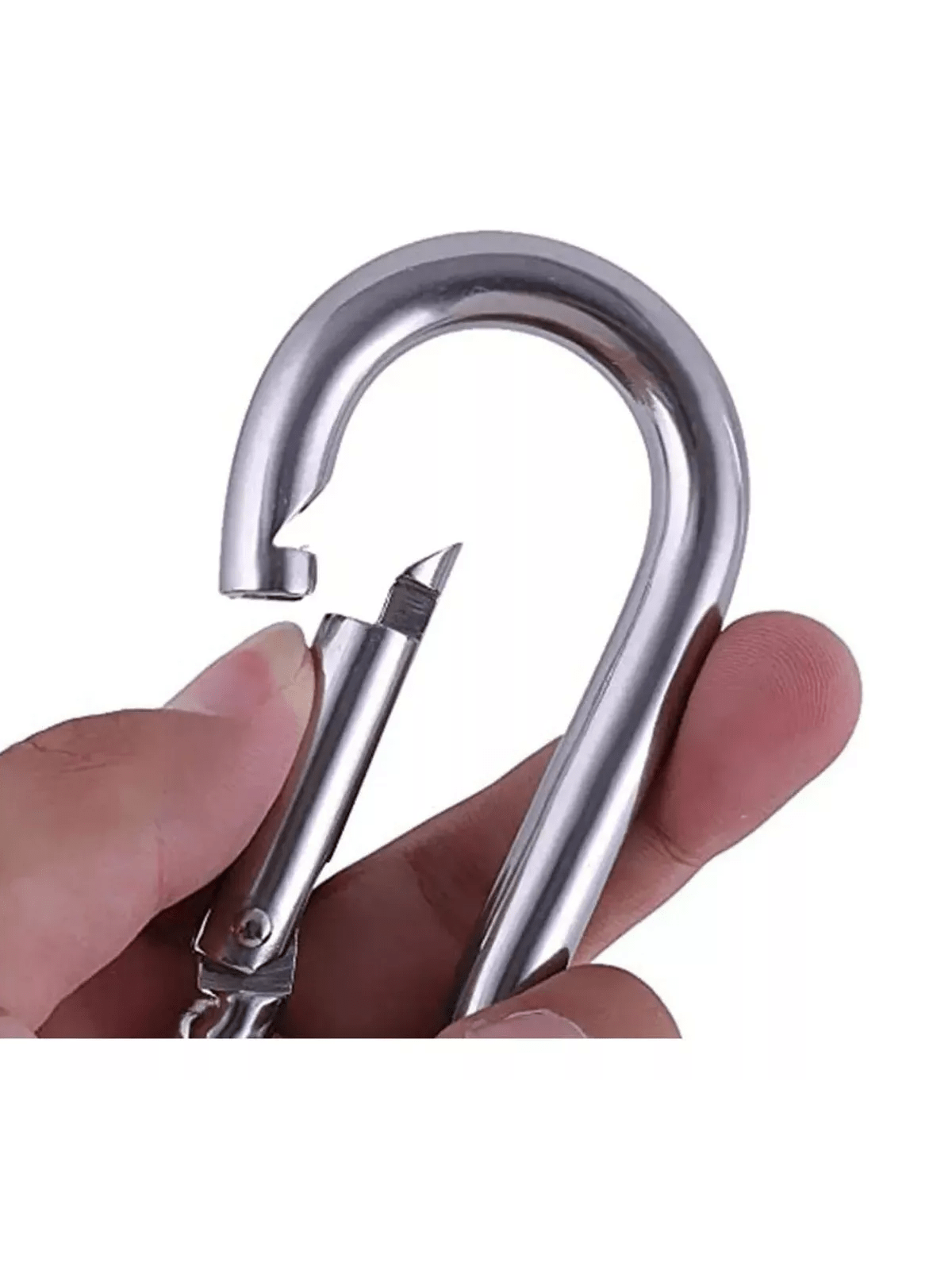 Mosquetão Com Trava Por Pressão Cromado - MegaGym