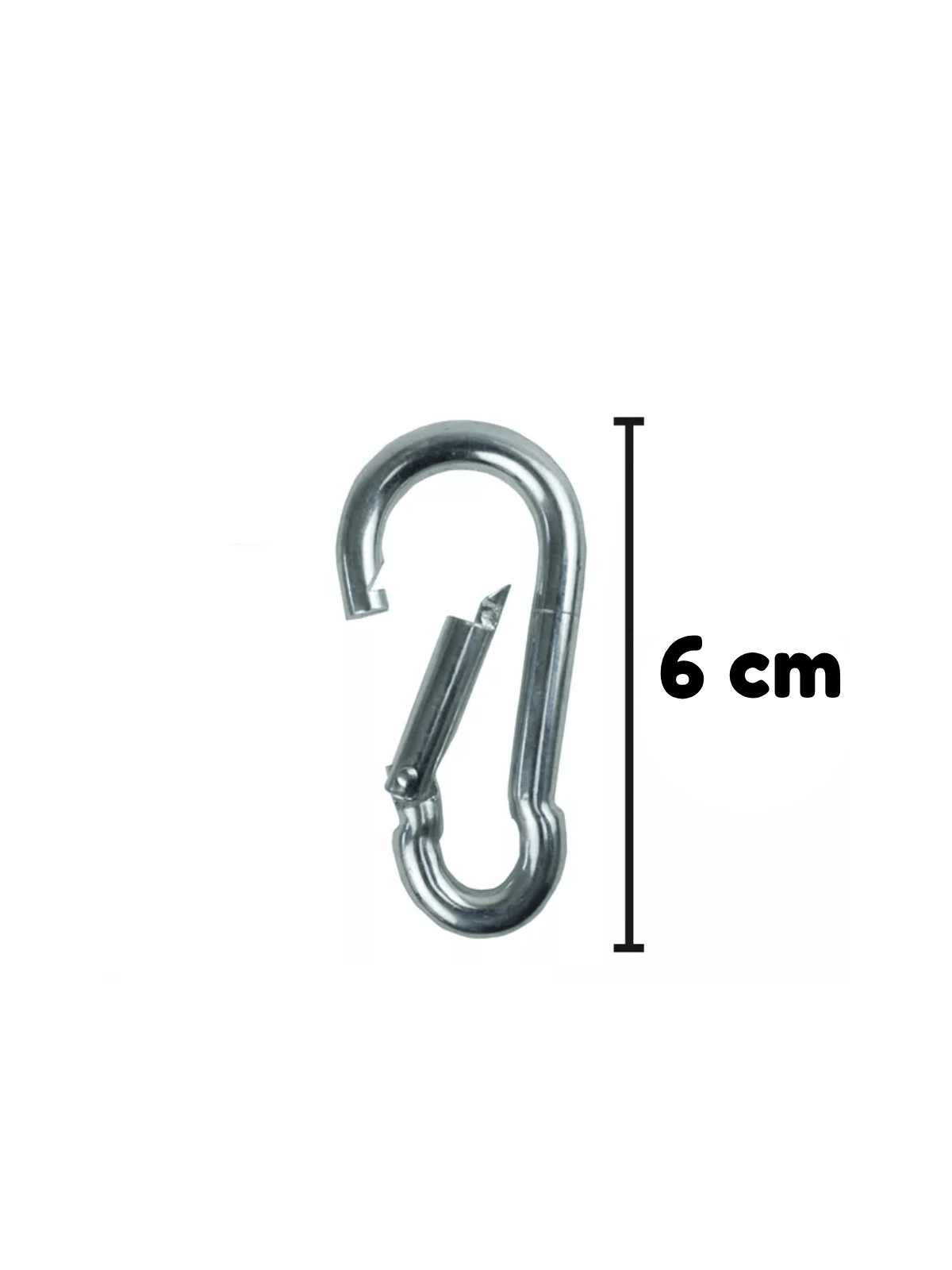 Mosquetão Com Trava Por Pressão Cromado - MegaGym