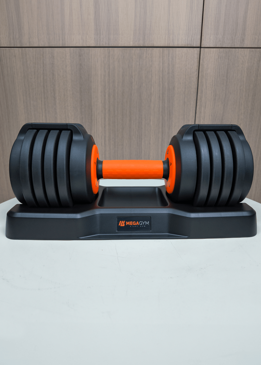 Halter Dumbbell Regulável | 5 Configurações de peso | Base para suporte dos Halteres - MegaGym