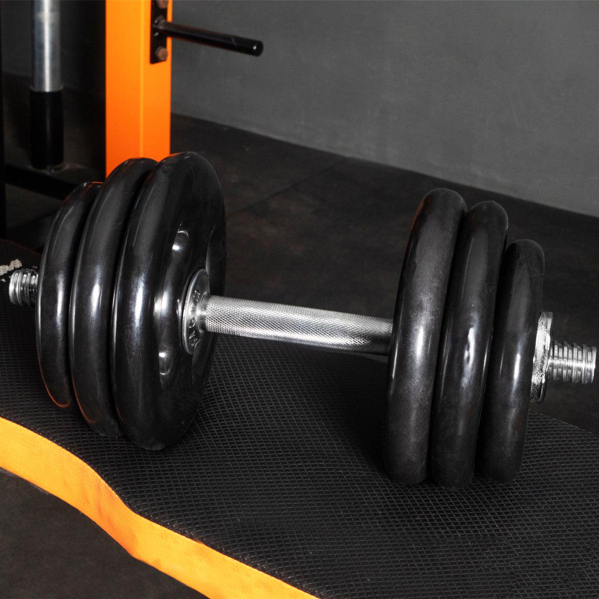 PAR DE HALTER MACIÇOS 35CM CROMADO C/ ROSCA Ø 25,40MM-MEGAGYM