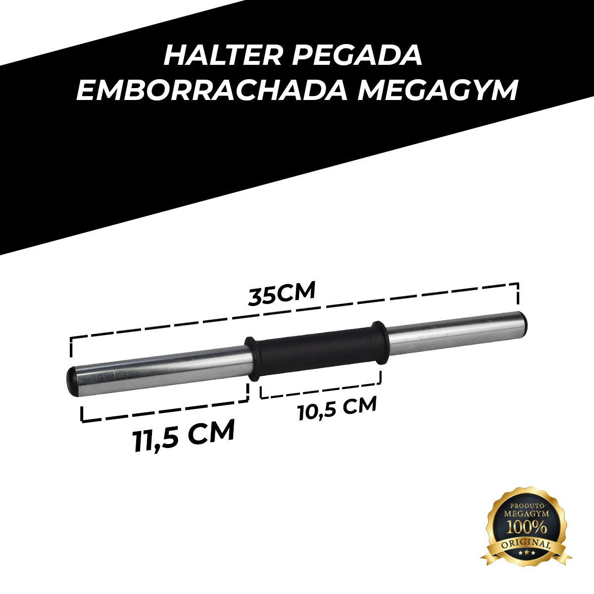 Par Halter Barra Oca Emborrachada 35cm Treino Funcional-MEGAGYM