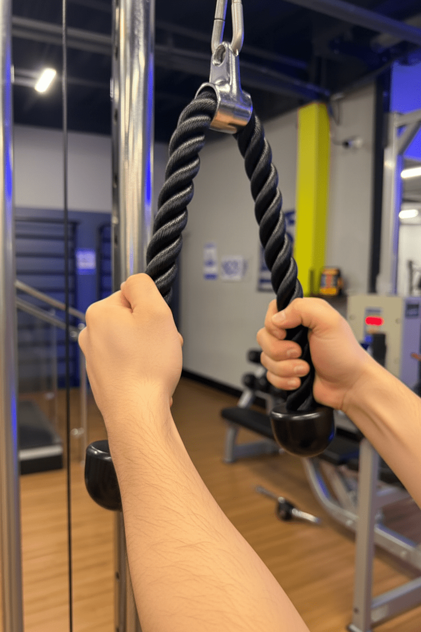 Puxador Tríceps Corda Profissional Para Crossover - MegaGym