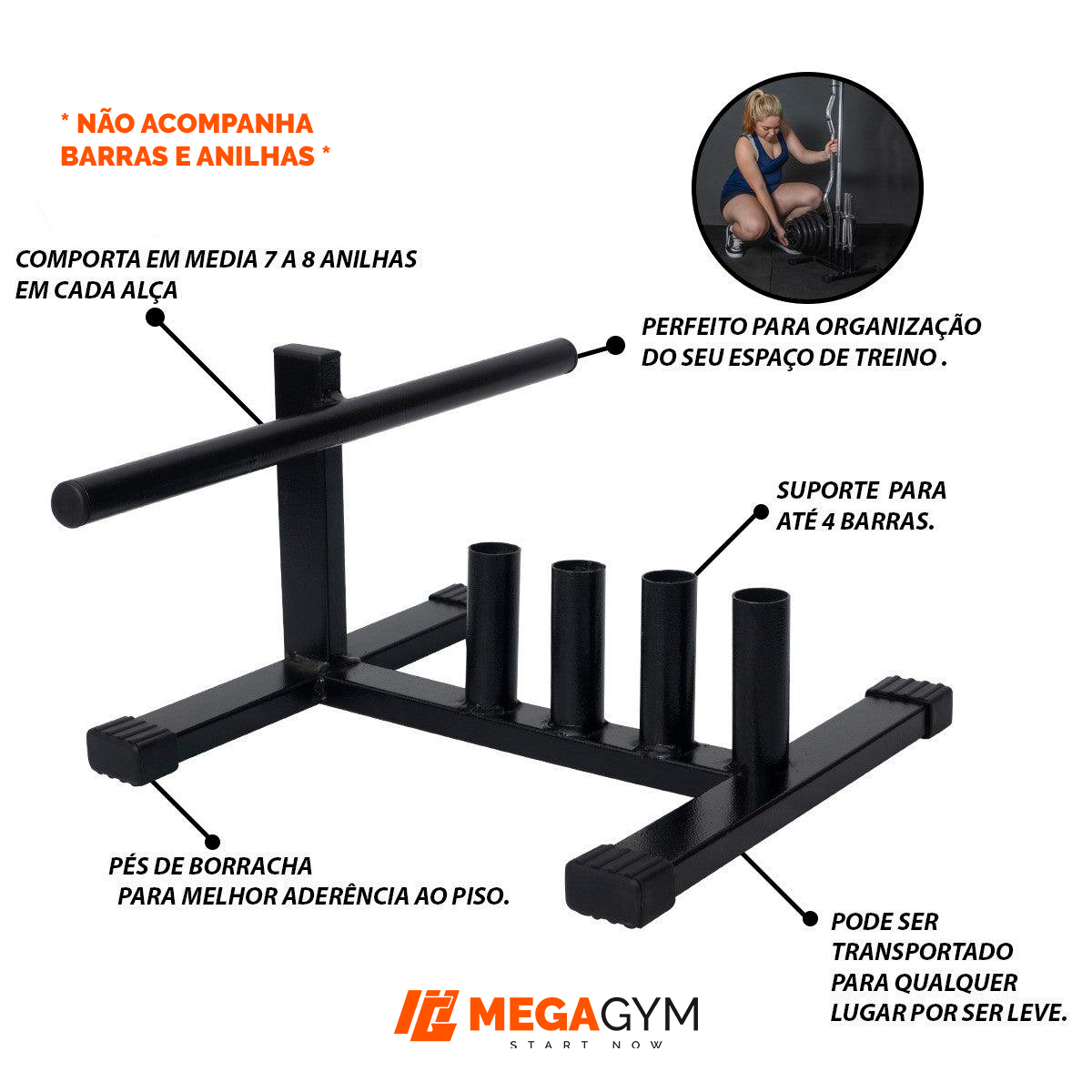 Suporte Profissional P/ BarraS E Anilhas 100kg