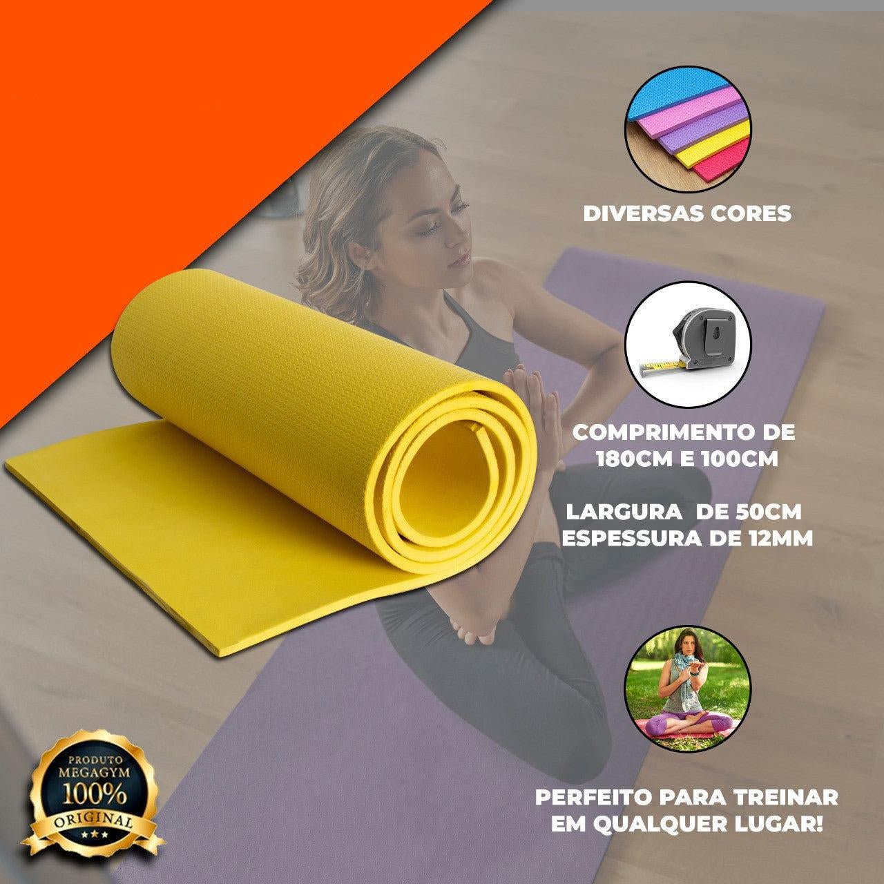 Tapete De Yoga 100x50x10 Para Pilates Ginástica - MegaGym