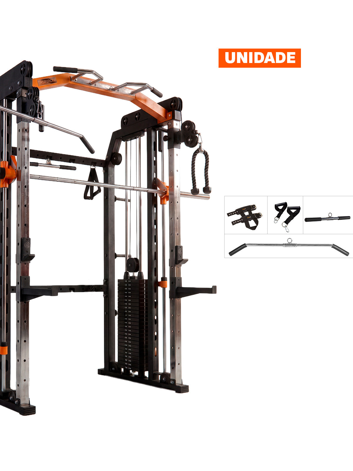 Multi Crossover Smith Com Rack Integrado + Barra Guiada - MegaGym