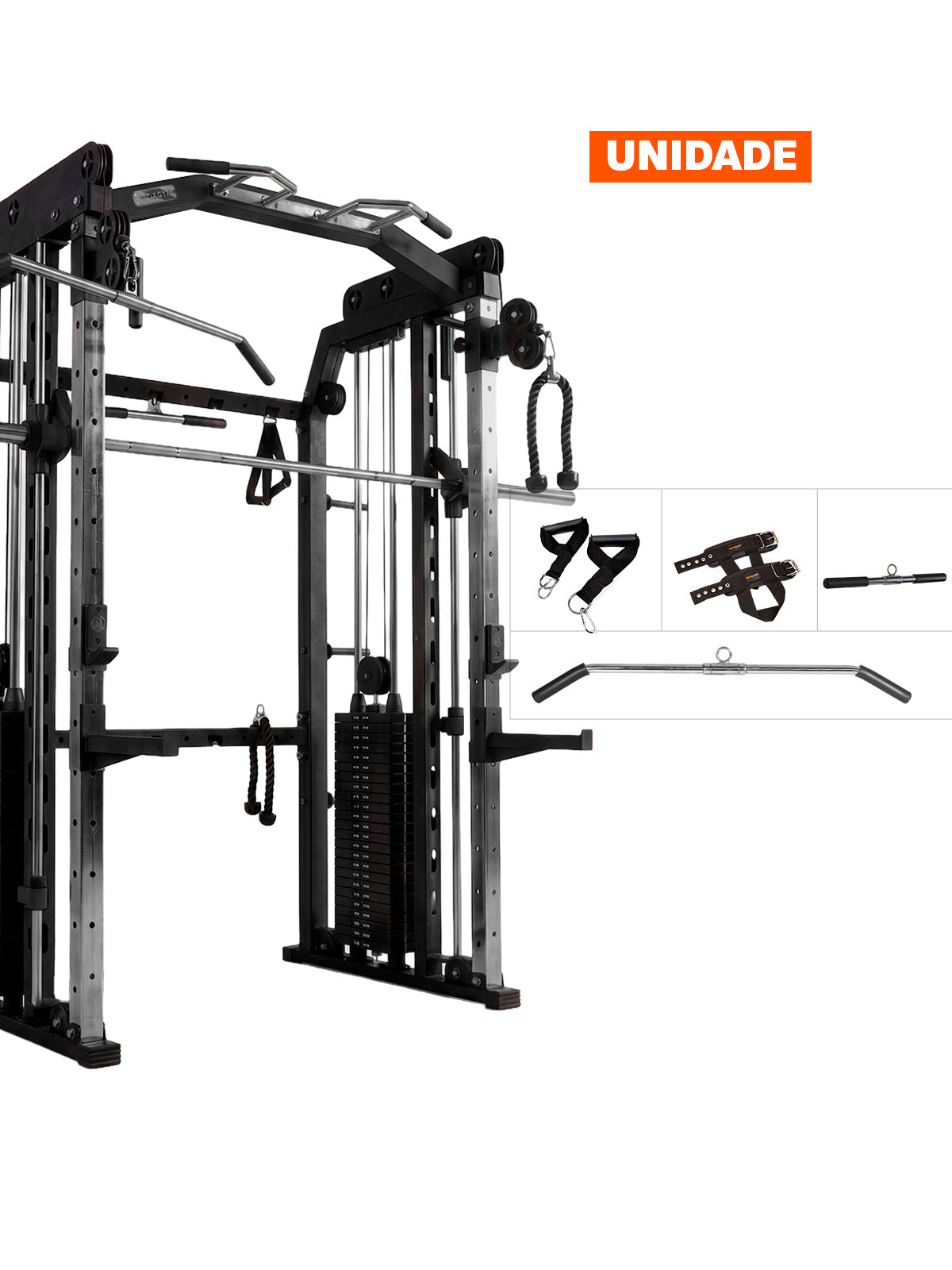 Multi Crossover Smith Com Rack Integrado + Barra Guiada - MegaGym