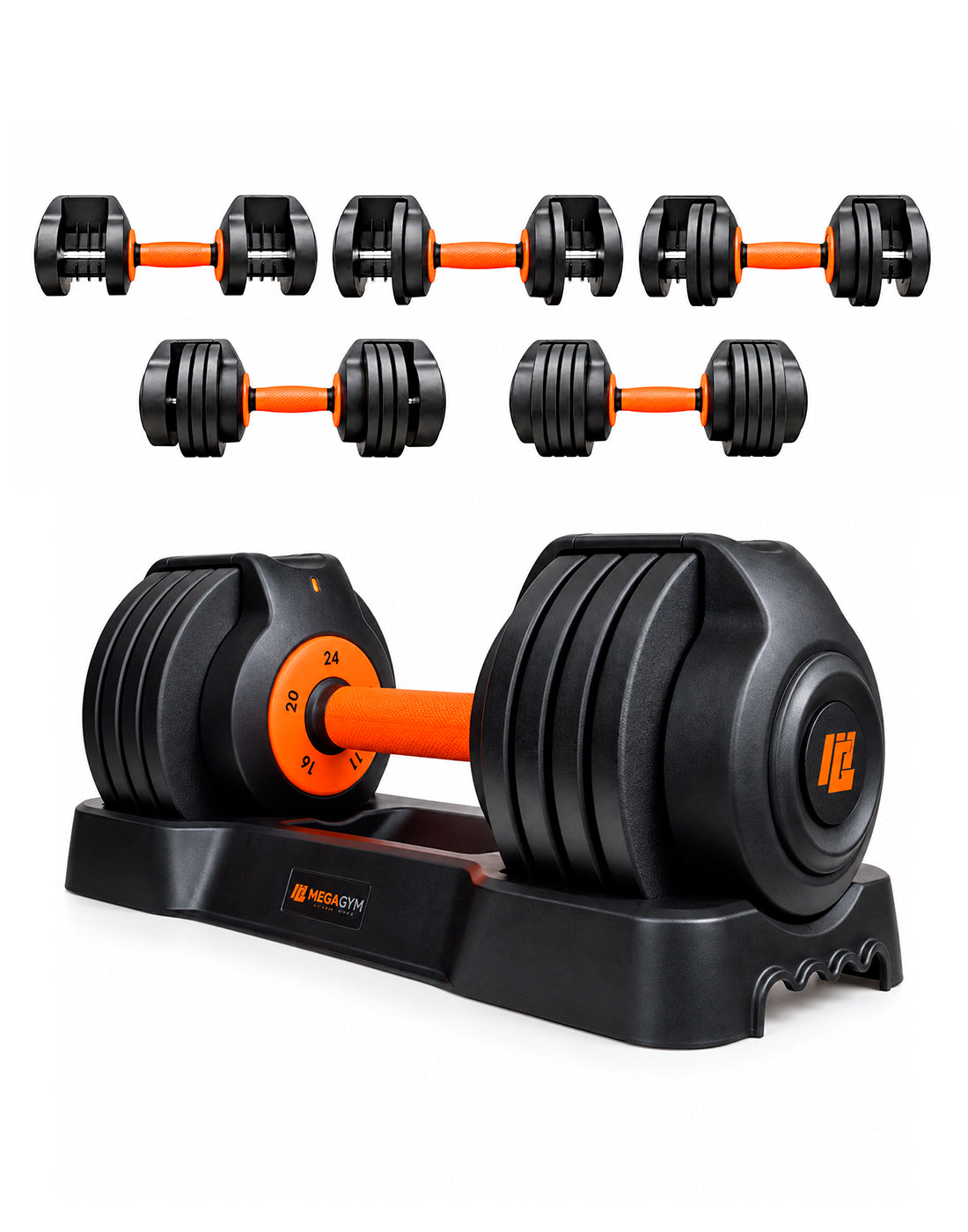 Halter Dumbbell Regulável | 5 Configurações de peso | Base para suporte dos Halteres