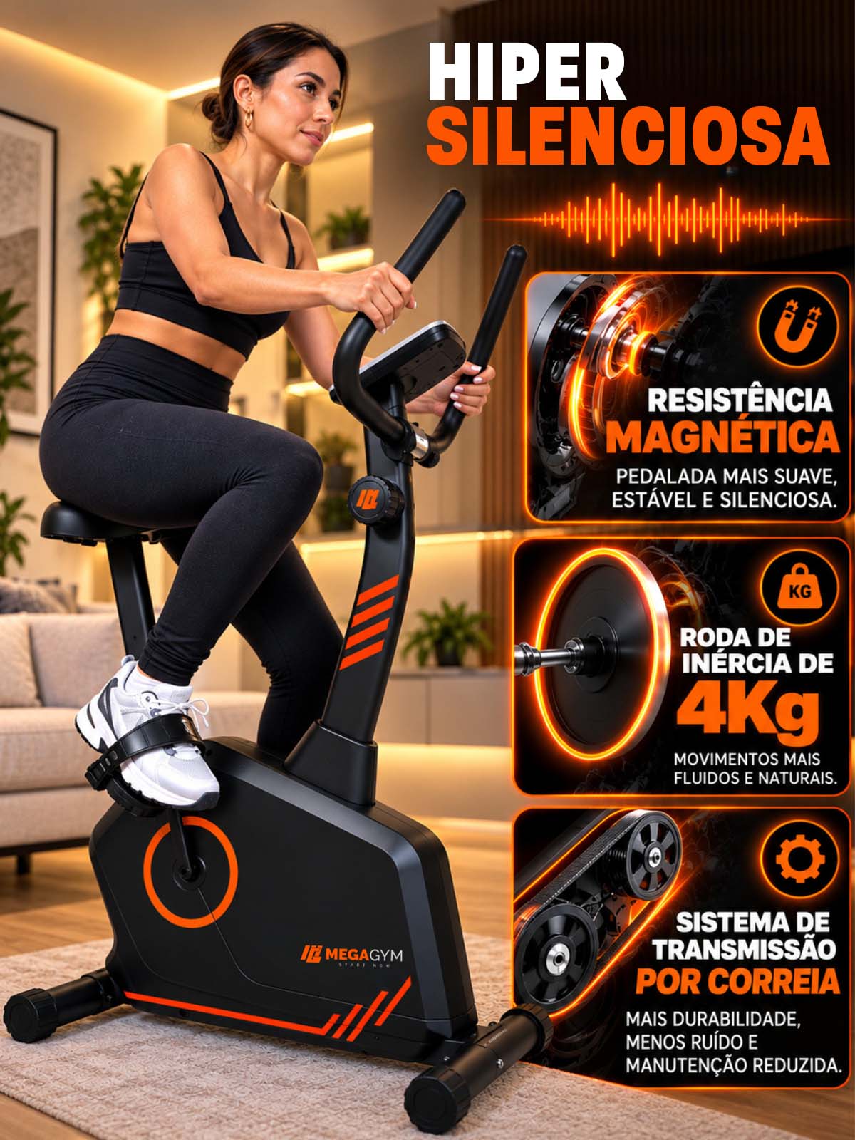 Bicicleta Ergométrica Vertical Soft Motion 3000 - MegaGym