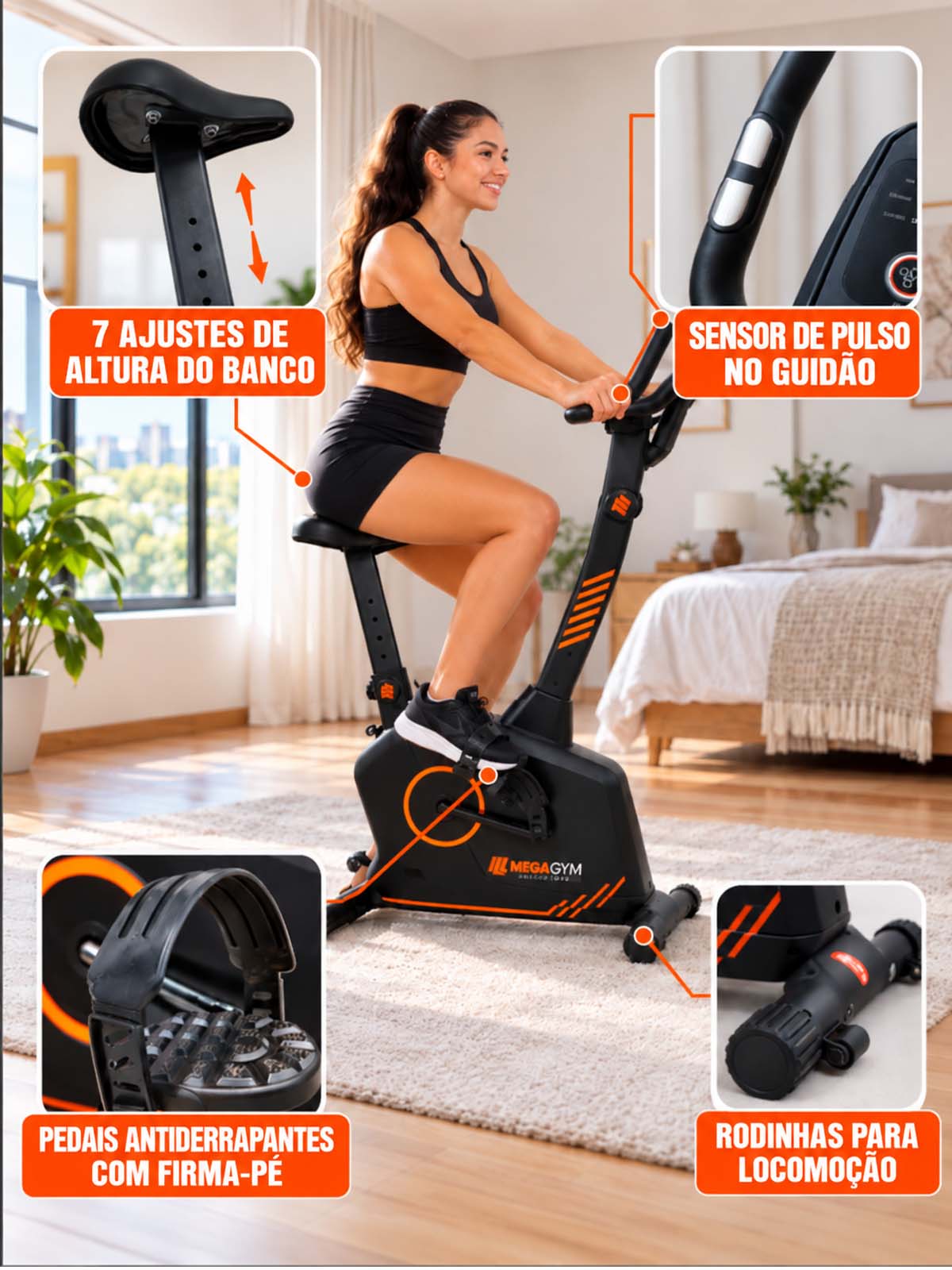 Bicicleta Ergométrica Vertical Soft Motion 3000 - MegaGym