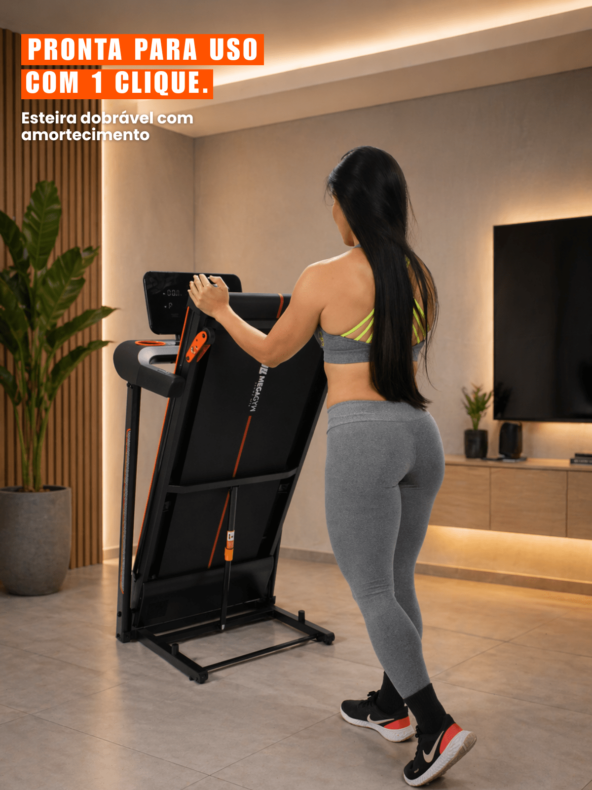 Esteira Ergométrica Elétrica Smart Pace 14km/h | Motor 2.5 HP | Bluetooth |Suporta até 120kg - MegaGym