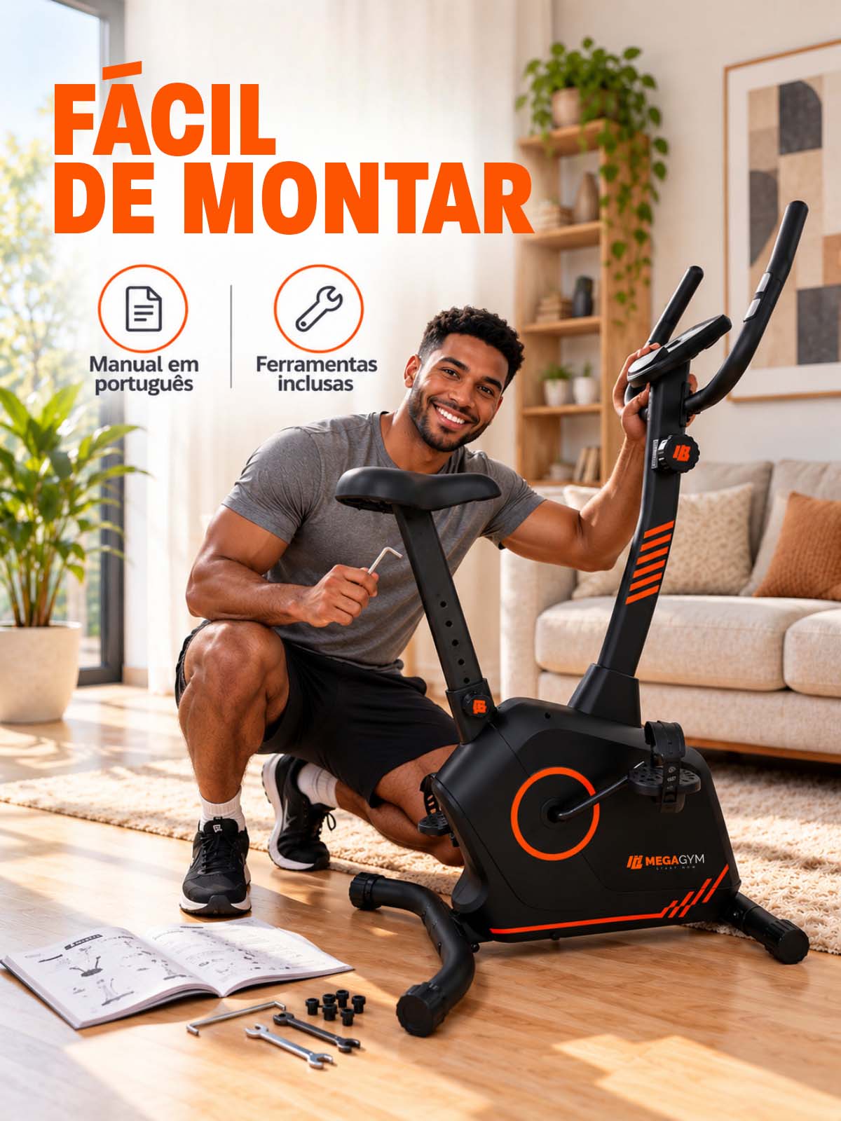 Bicicleta Ergométrica Vertical Soft Motion 3000 - MegaGym