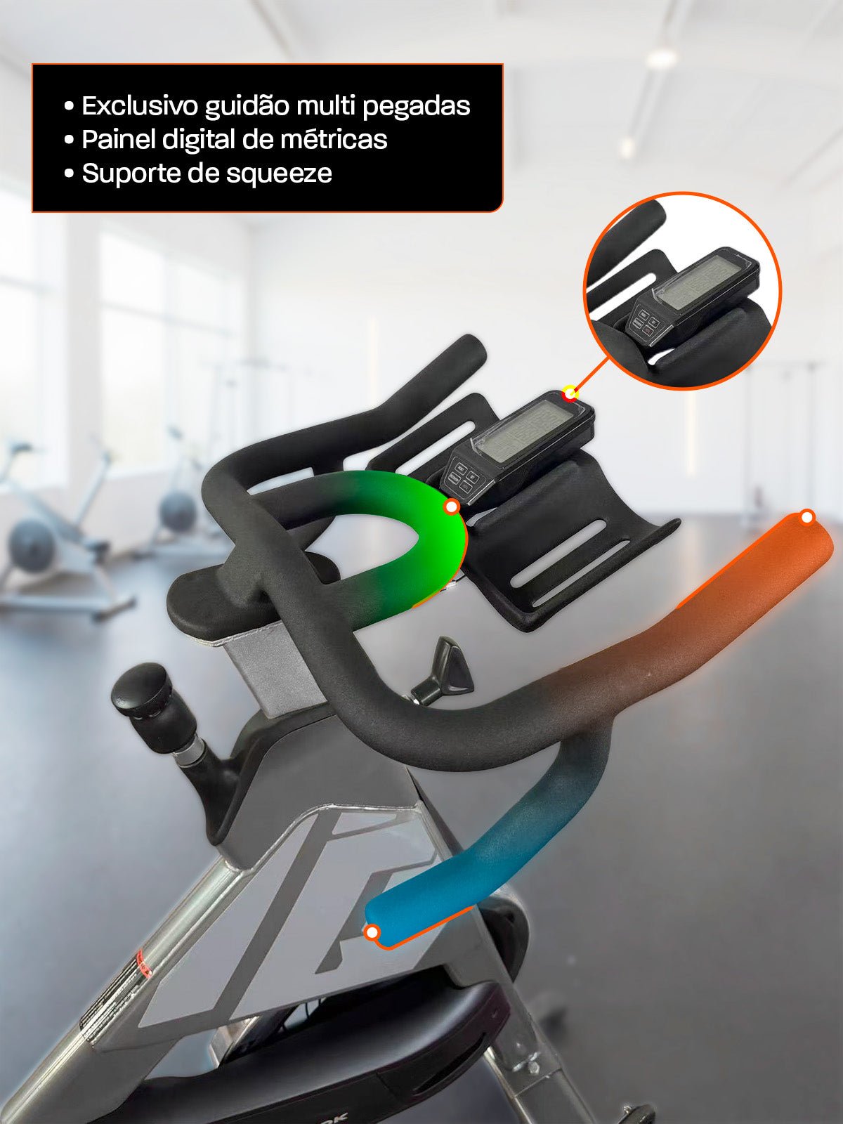 Bike Profissional Magnética Forza Pro 20K | Com Monitor Digital | Resistência Magnética | Disco de Inercia 18Kg | Suporta 170Kg - MegaGym