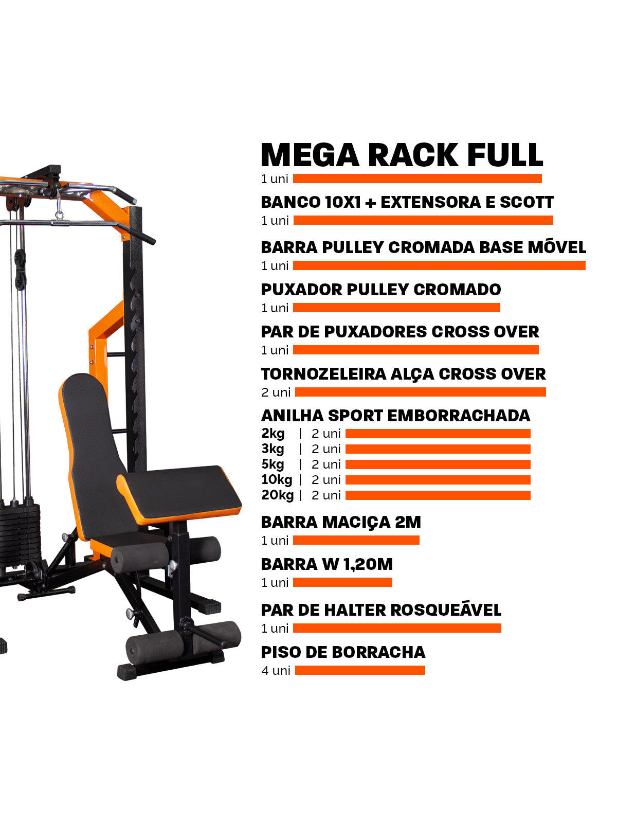 Kit Estação De Musculação Mega Rack Full Completa - 04