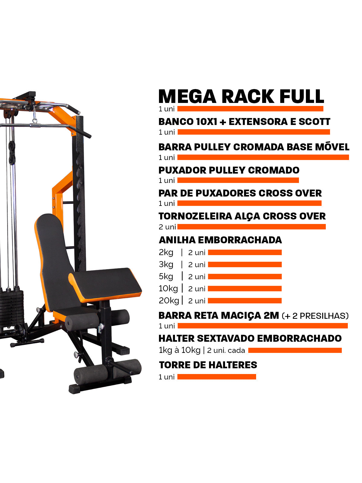 Kit Estação De Musculação Mega Rack Full Completa - 05