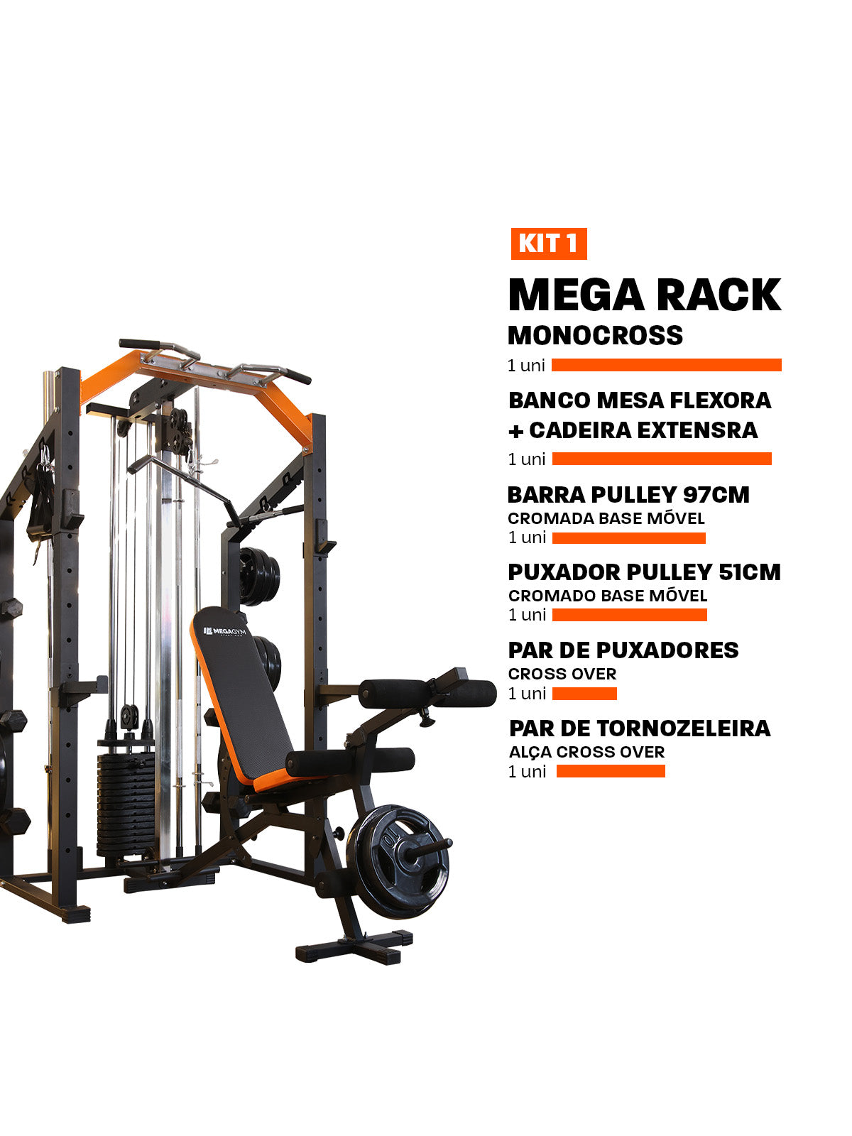 Estação De Musculação Mega Rack Full Com Polia Móvel Flutuante