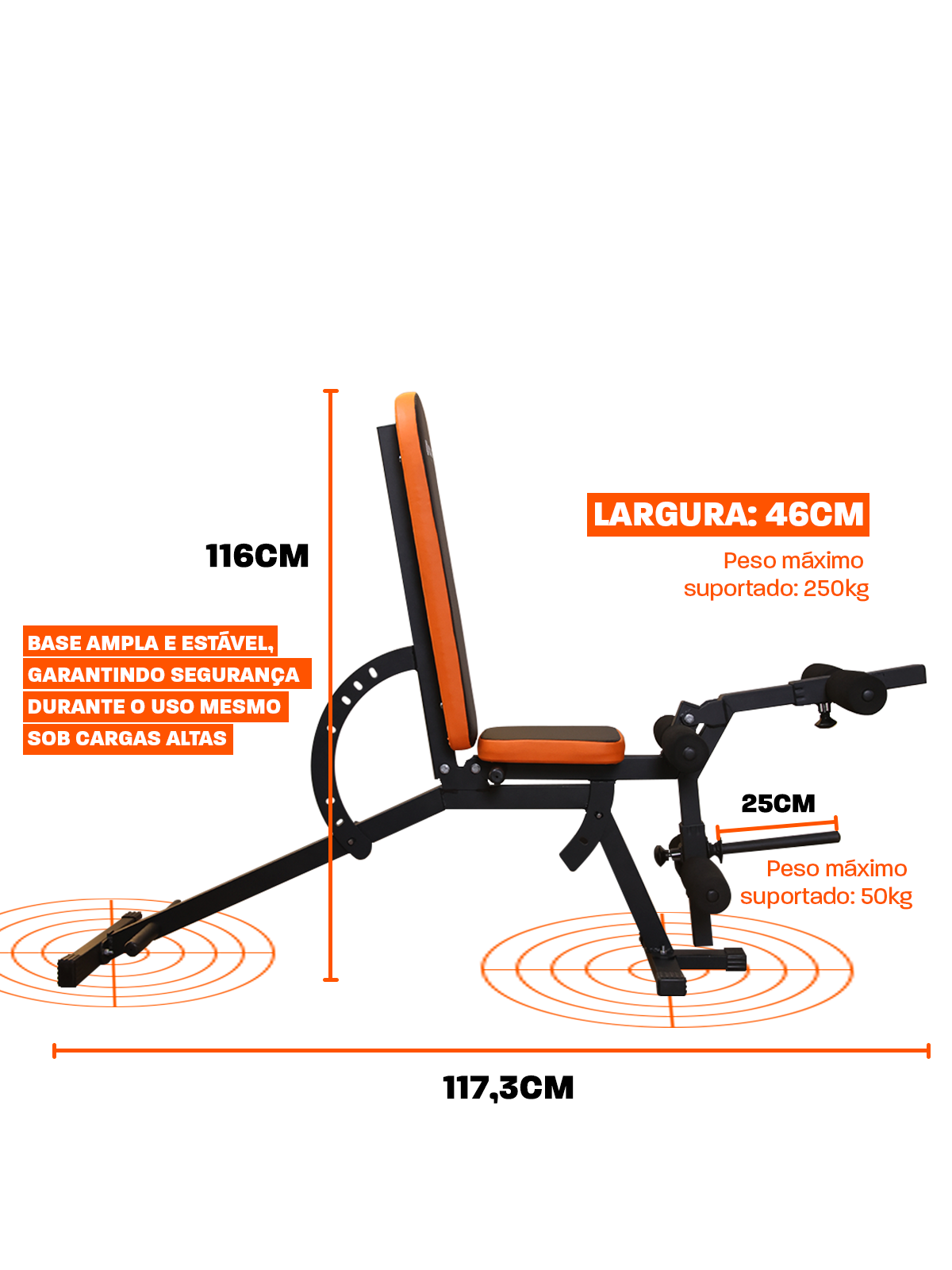 Banco Supino Regulável Com Cadeira Extensora E Mesa Flexora Ajustáveis
