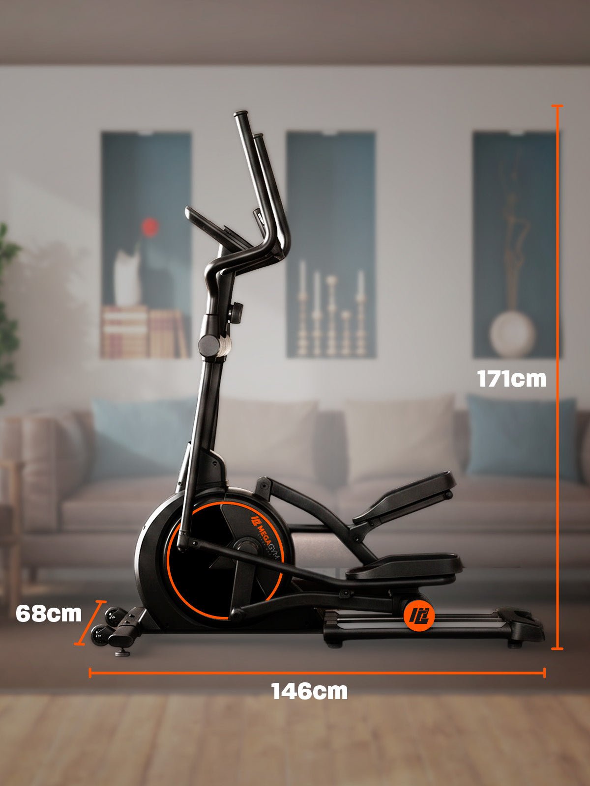 Aparelho Elíptico Magnético Semiprofissional M5000 | Resistência Magnética | Suporta 120 Kg | Robusto e Estável - MegaGym