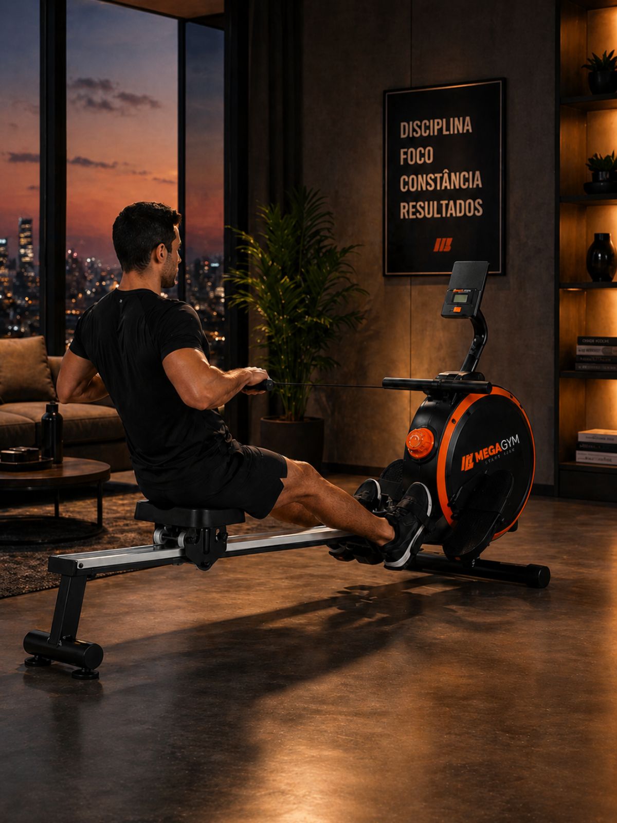 Aparelho Simulador de Remo Indoor Magnético ROW 3000 - MegaGym
