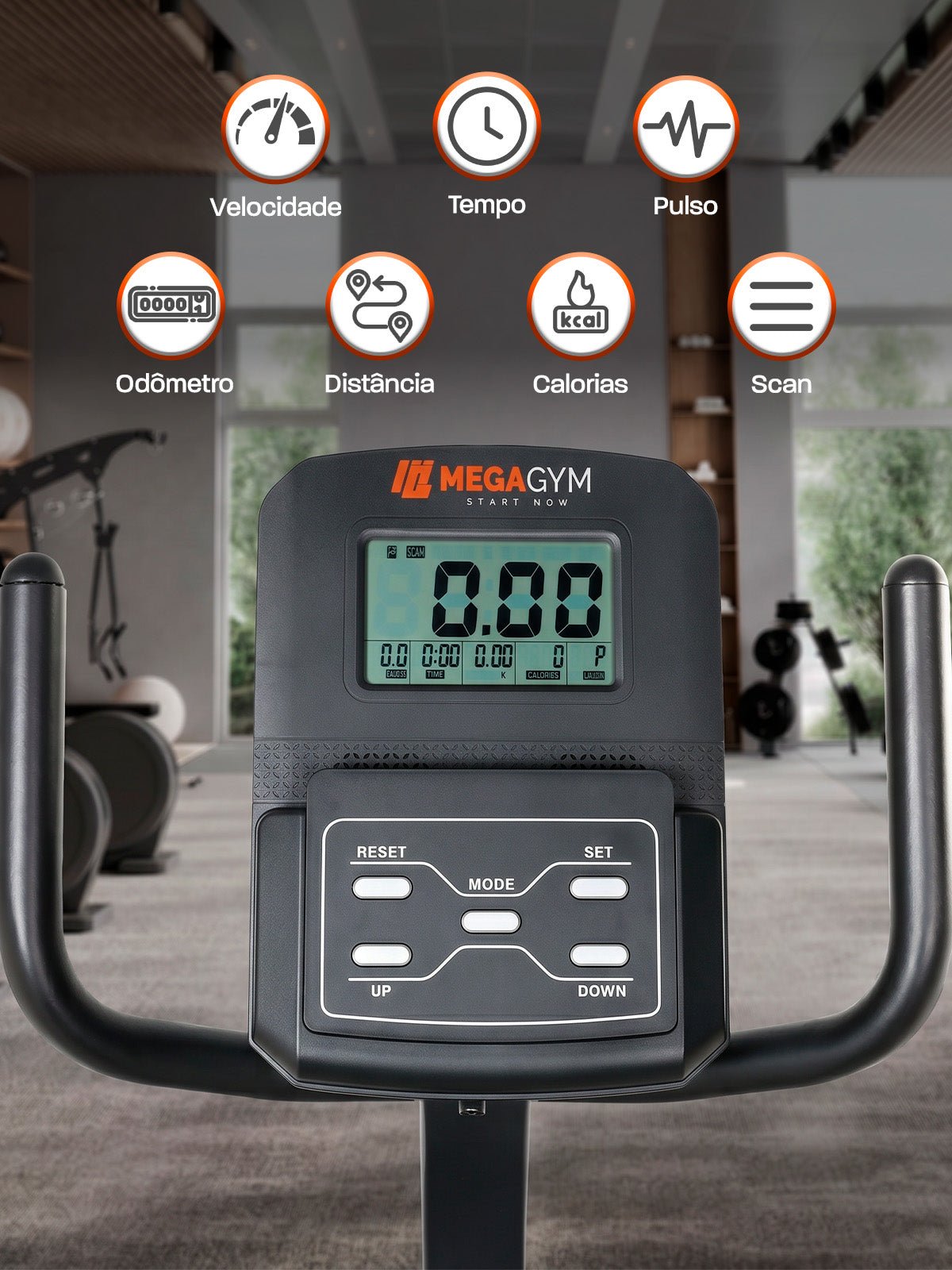 Bike Horizontal Magnética Semiprofissional MegaGym Soft Ride 5000 | Resistencia Magnética | Suporta 130Kg - MegaGym