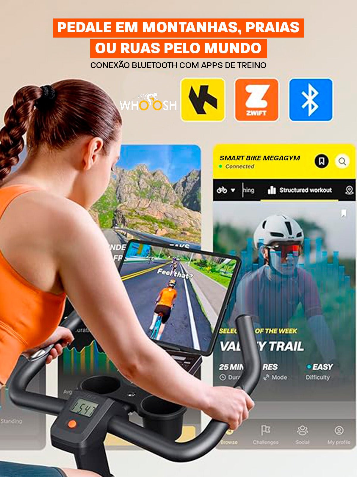 Bike Spinning Smart Magnetic 6K | Resistência Magnética Potente | Banco Ultra Soft | Suporta 160 Kg - MegaGym