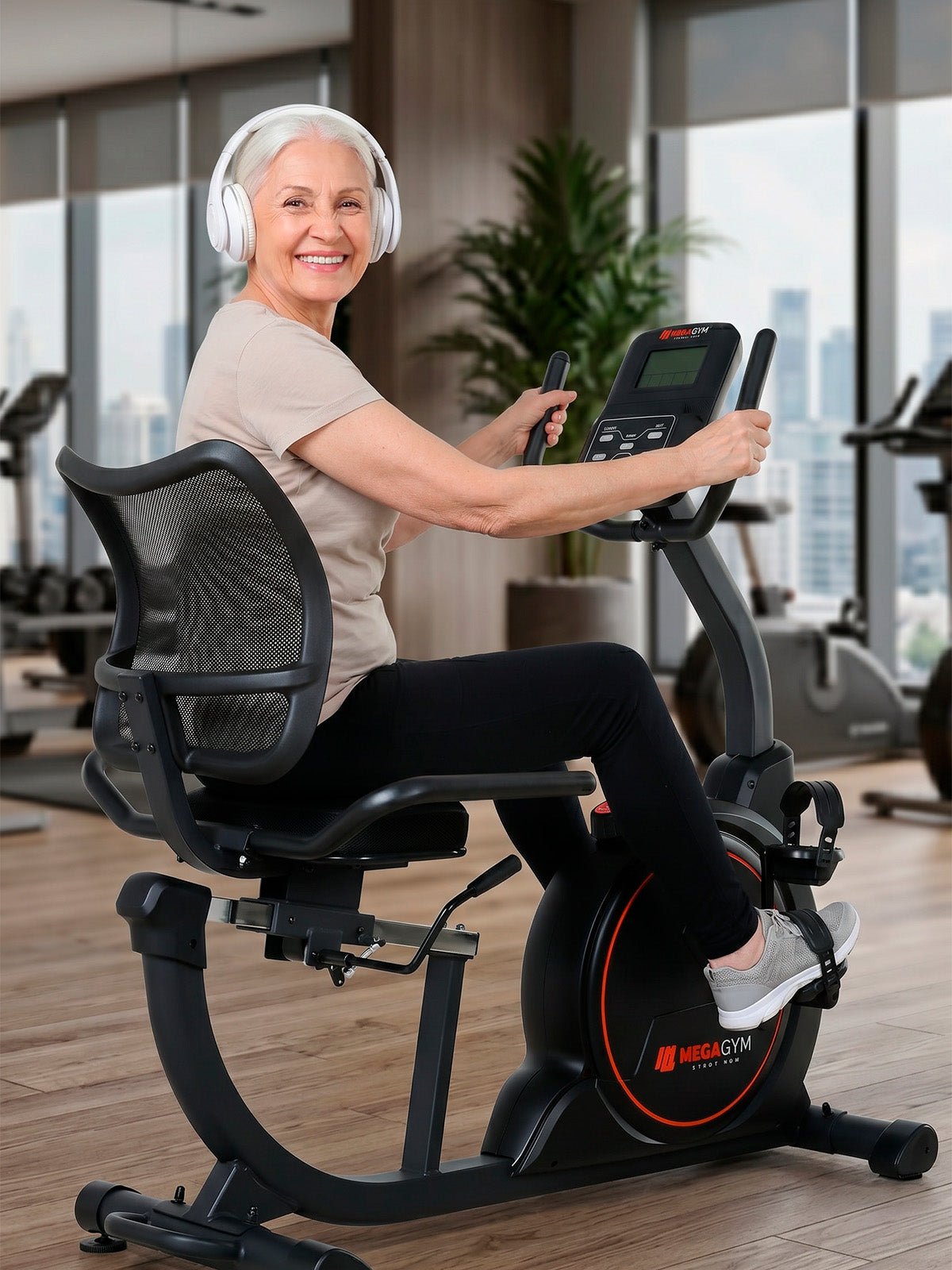 Bike Horizontal Magnética Semiprofissional MegaGym Soft Ride 5000 | Resistencia Magnética | Suporta 130Kg - MegaGym