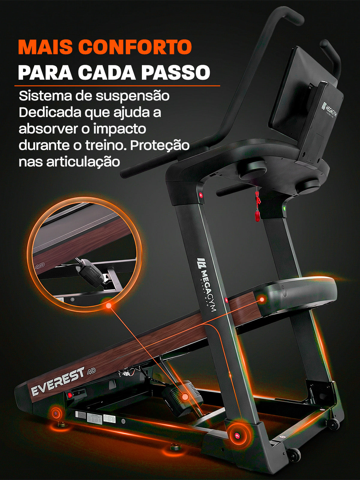 Esteira Smart Advanced Everest 49 Níveis | 49 Níveis de Inclinação Automática | Ajuste Automático de Inclinação e Intensidade | Motor de 3 HPP